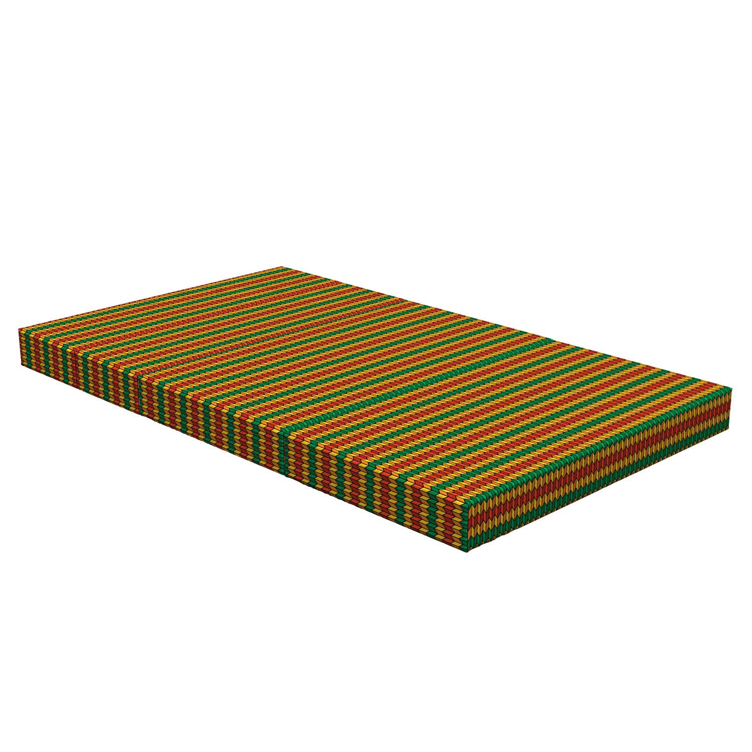 Ambesonne Rasta Foldable Mattress - Triangle Pattern Design, 78.7