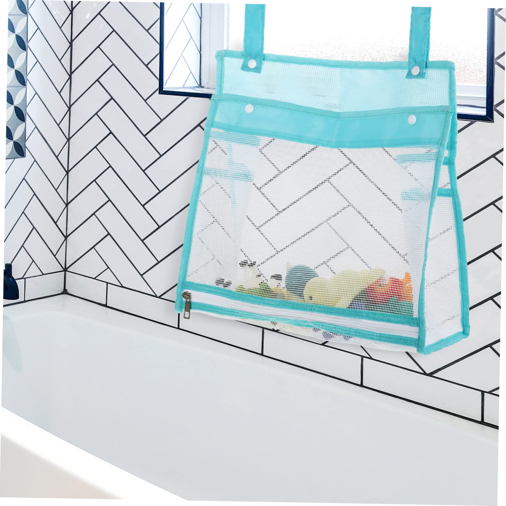 FAVOMOTO 3-Pack Breathable Mesh Bath Toy Organizer Pouch - Portable Waterproof Storage Bag for Baby Bath Toys, Shower Organizer & Tub Toy Holder - Perfect for Bath Time, Pool, Beach & Travel Use