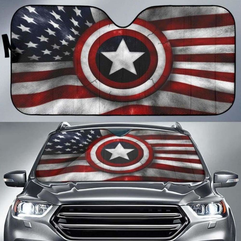 Premium 3D American Flag Car Sun Shade for Windshield - UV Protection & Heat Blocking - Perfect for Summer, Road Trips & Patriotic Decor