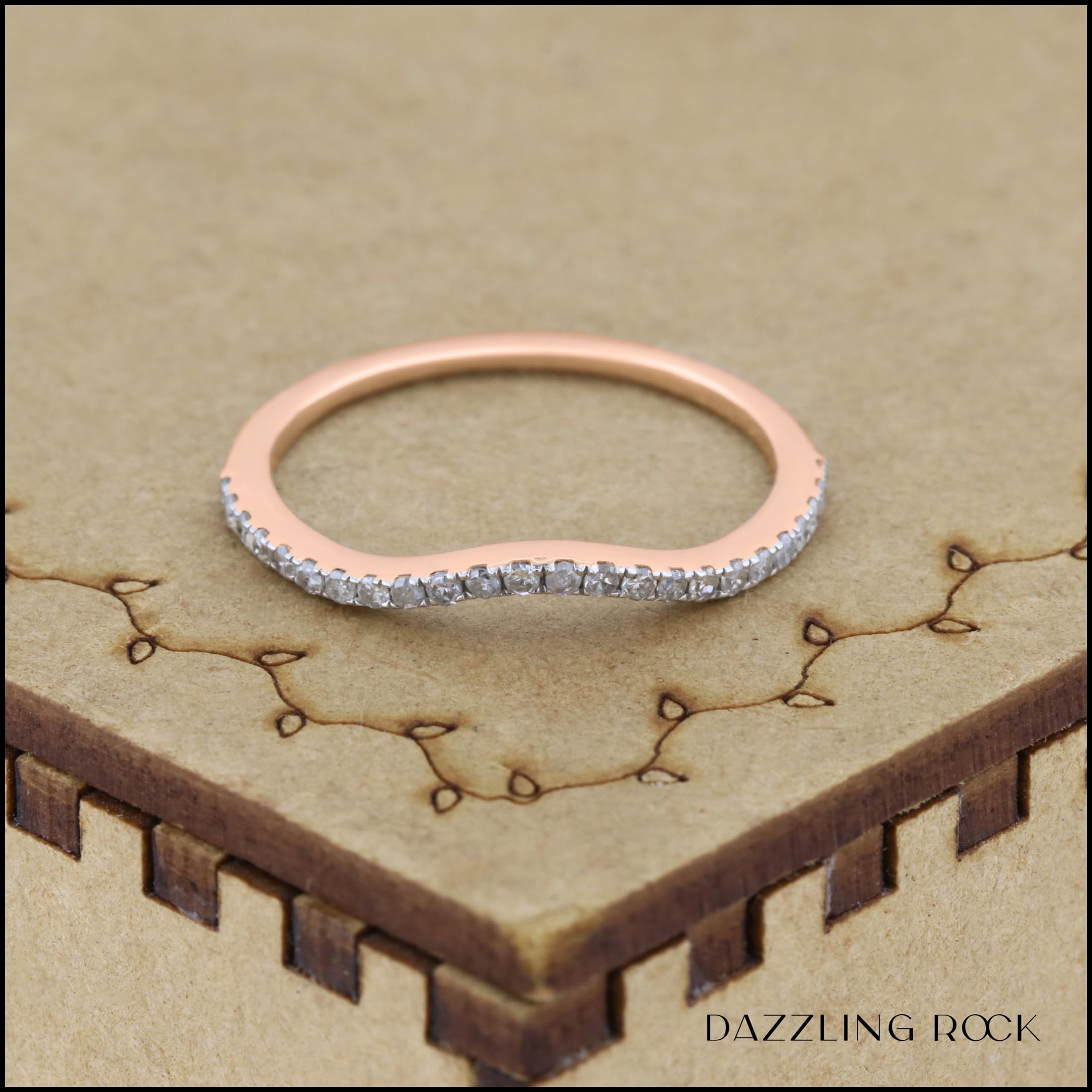 0.15 Carat Round White Diamond Wedding Ring Enhancer Guard Band for Women - Solid Gold Contour Bridal Jewelry - Perfect for Engagement, Anniversary & Special Occasions