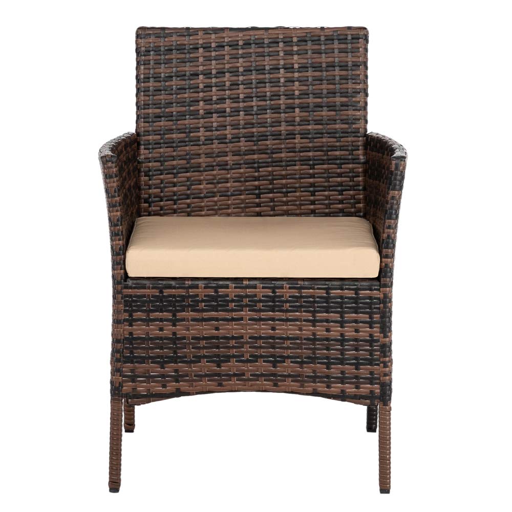 4-Piece Brown Wicker Patio Furniture Set - Outdoor Rattan Sofa with Coffee Table for Balcony, Poolside, Backyard, Porch & Garden - Perfect for Relaxing, Entertaining & Outdoor Conversations