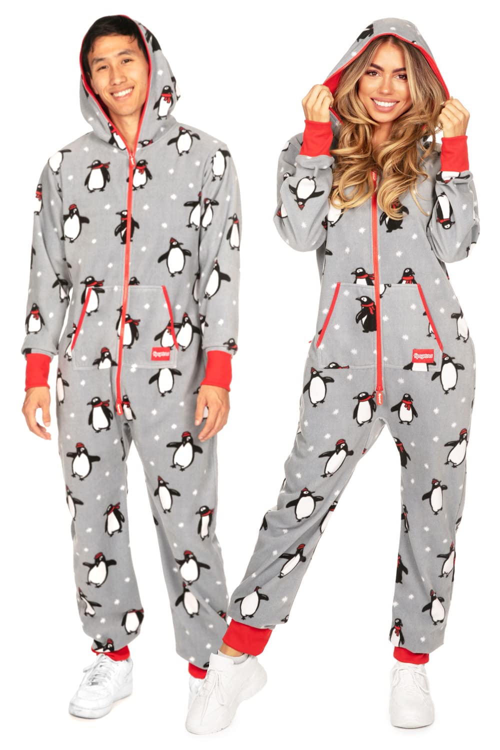 Tipsy Elves Christmas Onesies for Adults - Matching Holiday Pajamas for Men & Women with Pockets | Cozy Family Christmas Outfits for Holiday Parties & Festive Gatherings