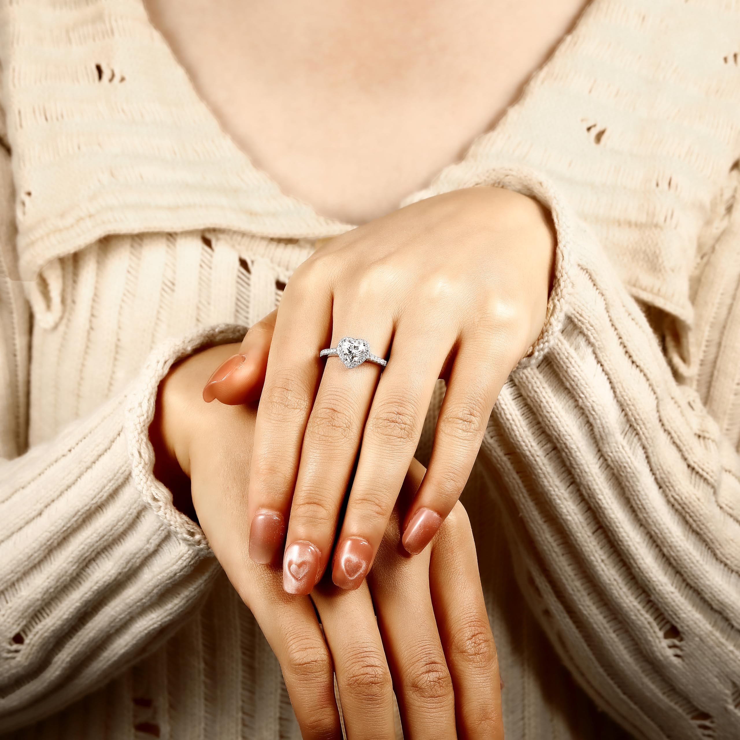 Moissanite Engagement Ring for Women - D Color VVS1 Moissanite Sterling Silver Wedding Band - Perfect for Proposals, Anniversaries & Special Occasions