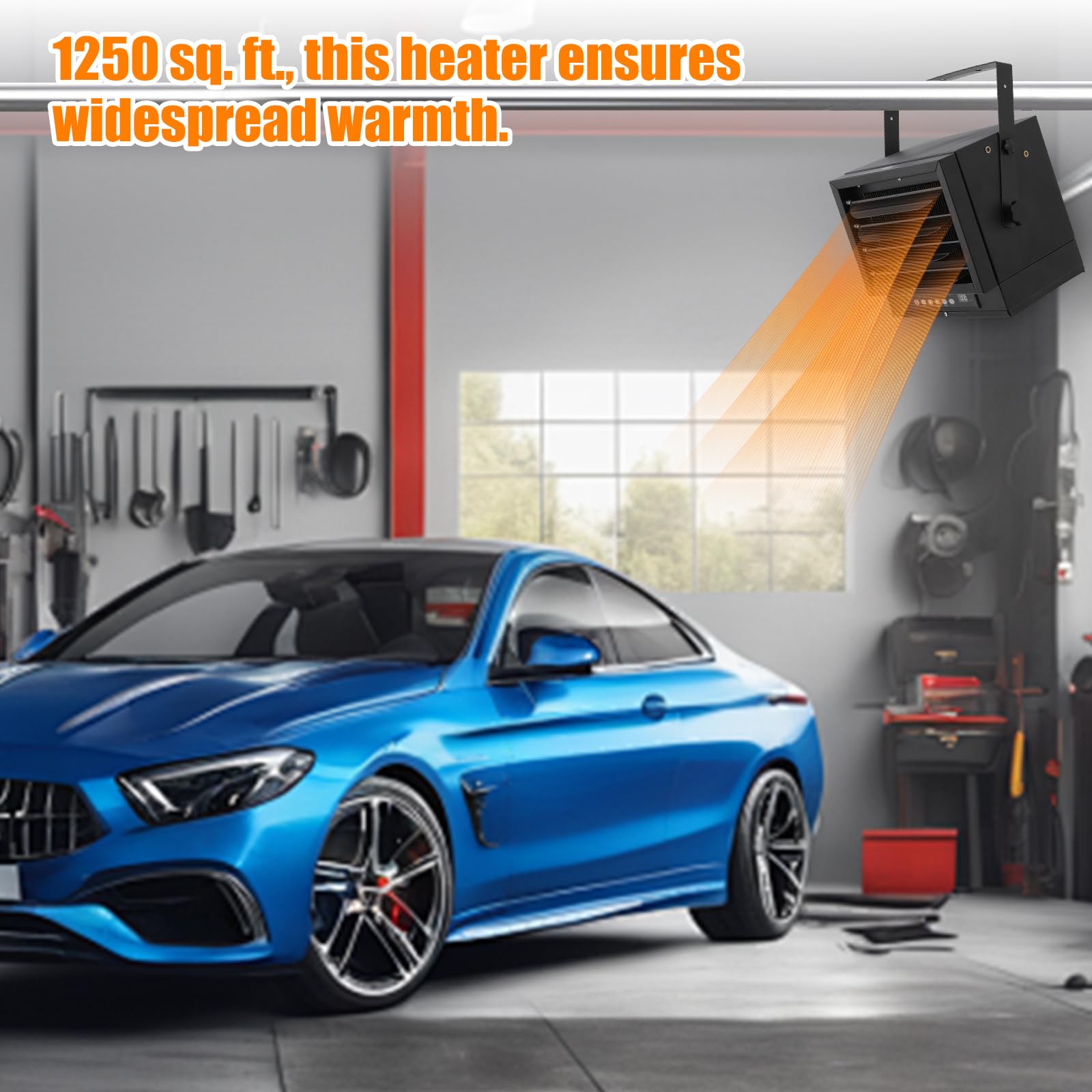 7500W Electric Garage Heater with Digital Thermostat & Remote Control - 240V Hardwired Shop Heater with 12H Timer, Fan-Forced Heating & Overheat Protection - Perfect for Workshops, Garages, Greenhouses & Large Spaces