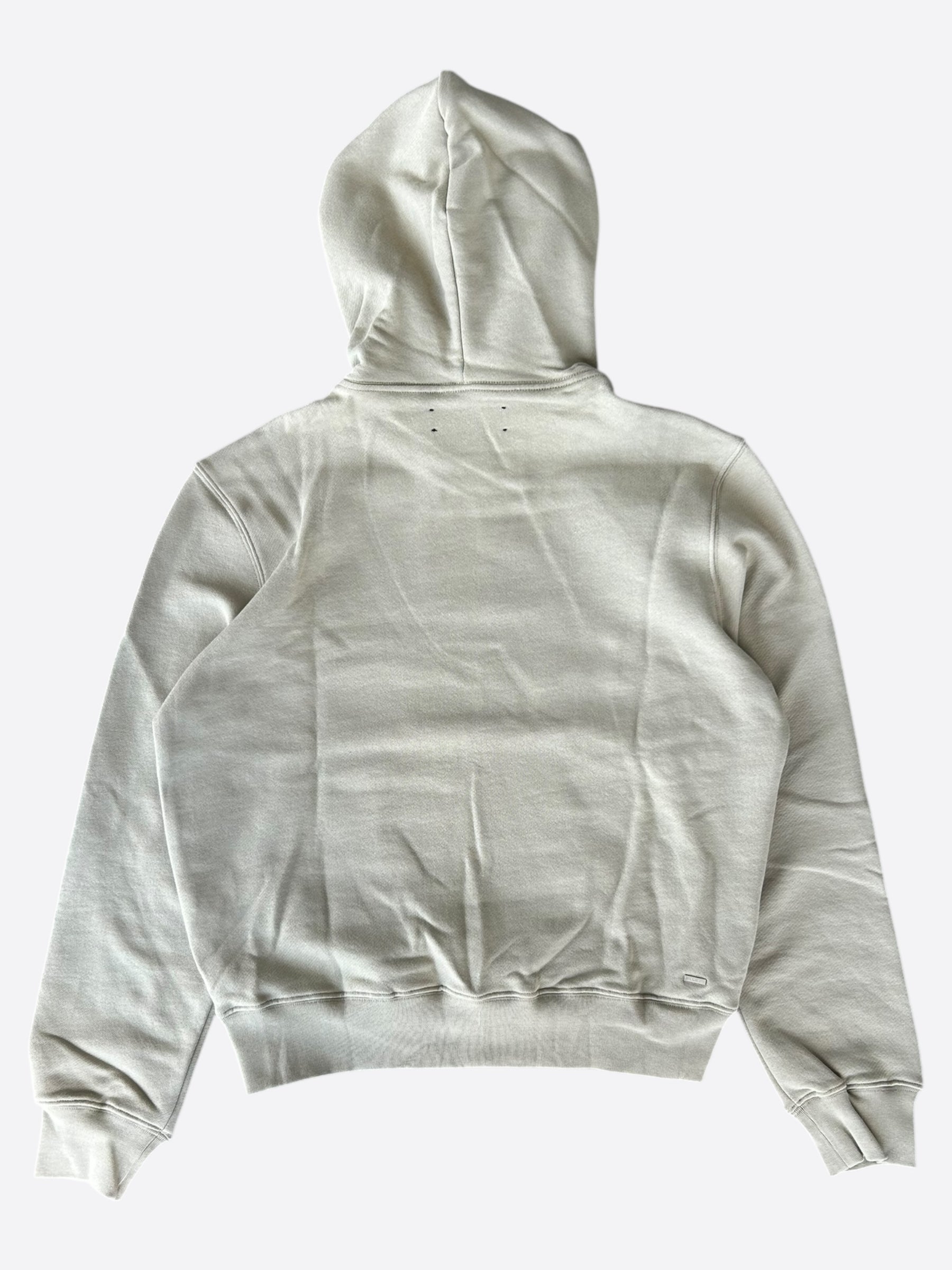 Amiri MA Bar Logo Hoodie for Men - Tan & White Pullover Sweatshirt | Streetwear Fashion, Casual Wear & Layering Essential