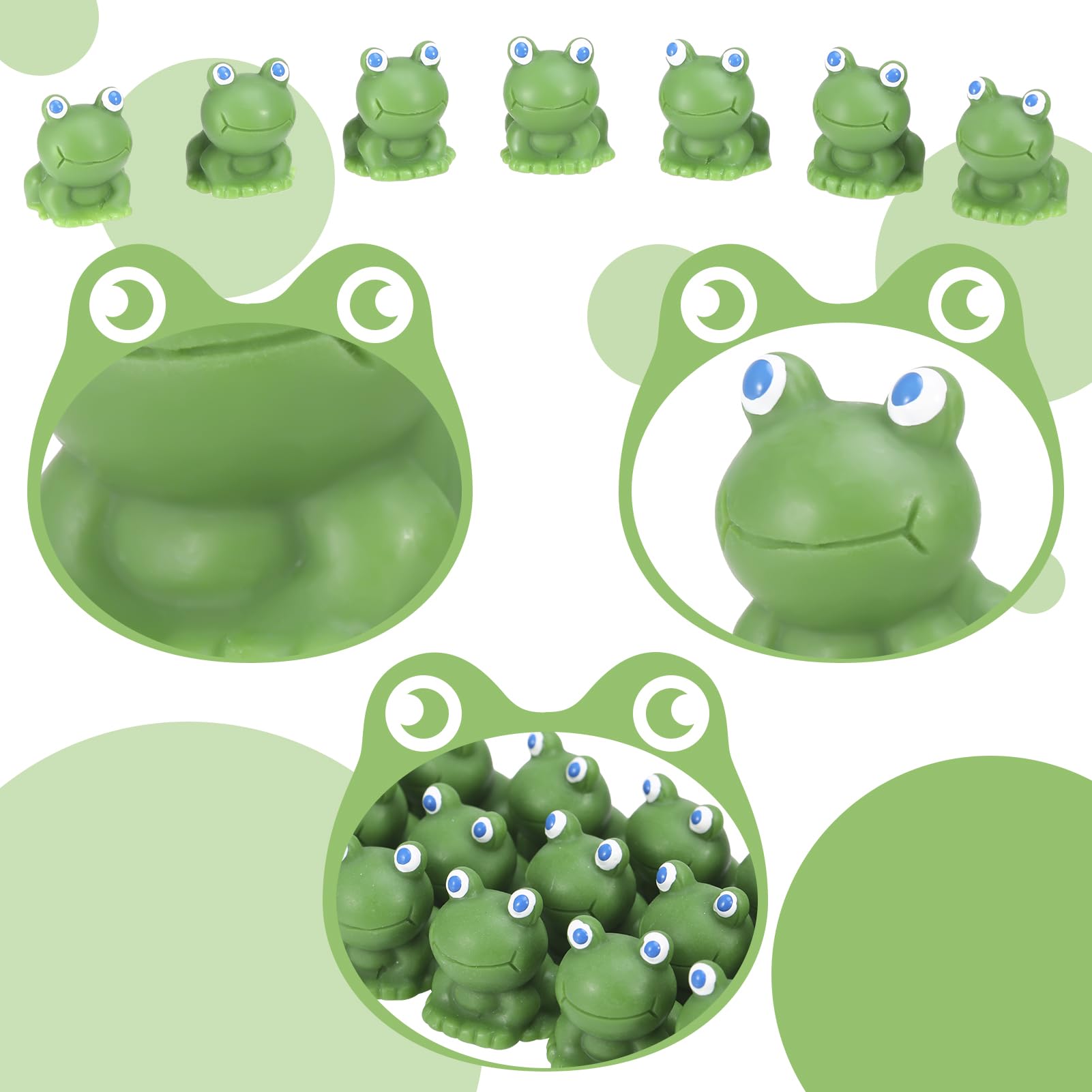 50PCS Mini Resin Frog Figurines, Cute Green Frogs for Fairy Garden, DIY Home Decor, Terrarium, Moss Landscape Craft - Perfect for Fairy Gardens, DIY Projects, and Miniature Scenes
