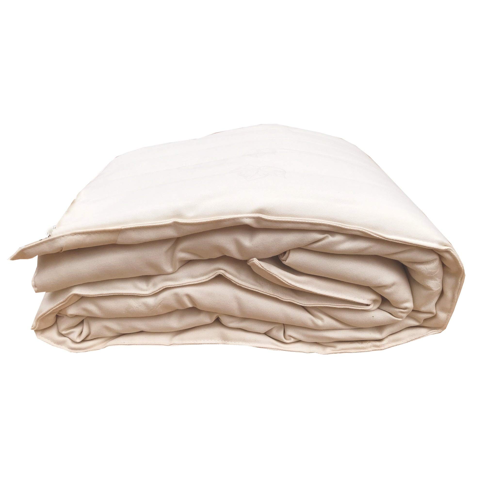 Organic Cotton EcoWool Filled Comfort Mattress Pad - Queen Size 3/4