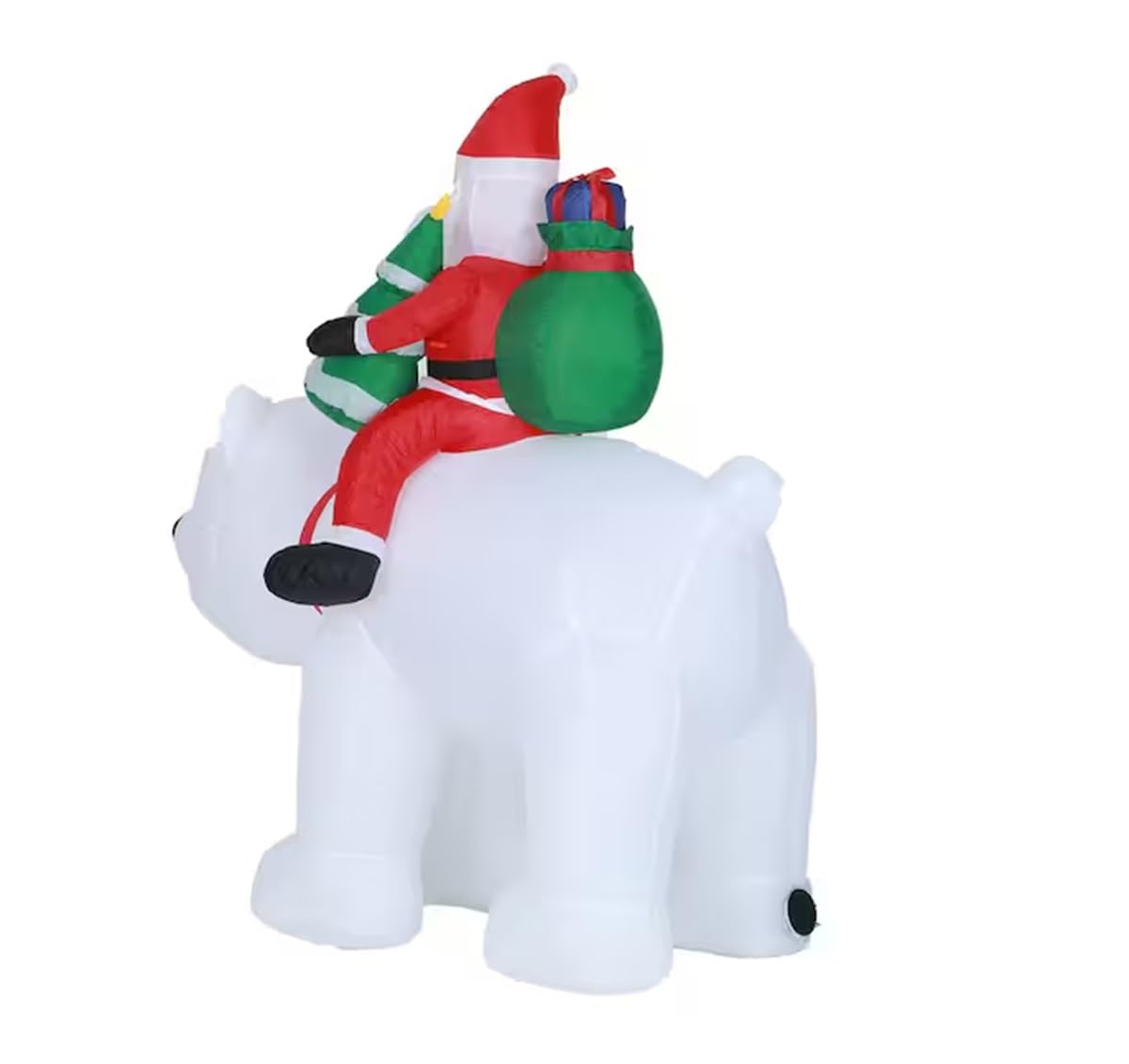 LuxenHome 6Ft LED Santa and Polar Bear Christmas Inflatable - Outdoor Holiday Yard Decoration with Lights | Perfect for Front Lawn, Garden, and Seasonal Party Decor