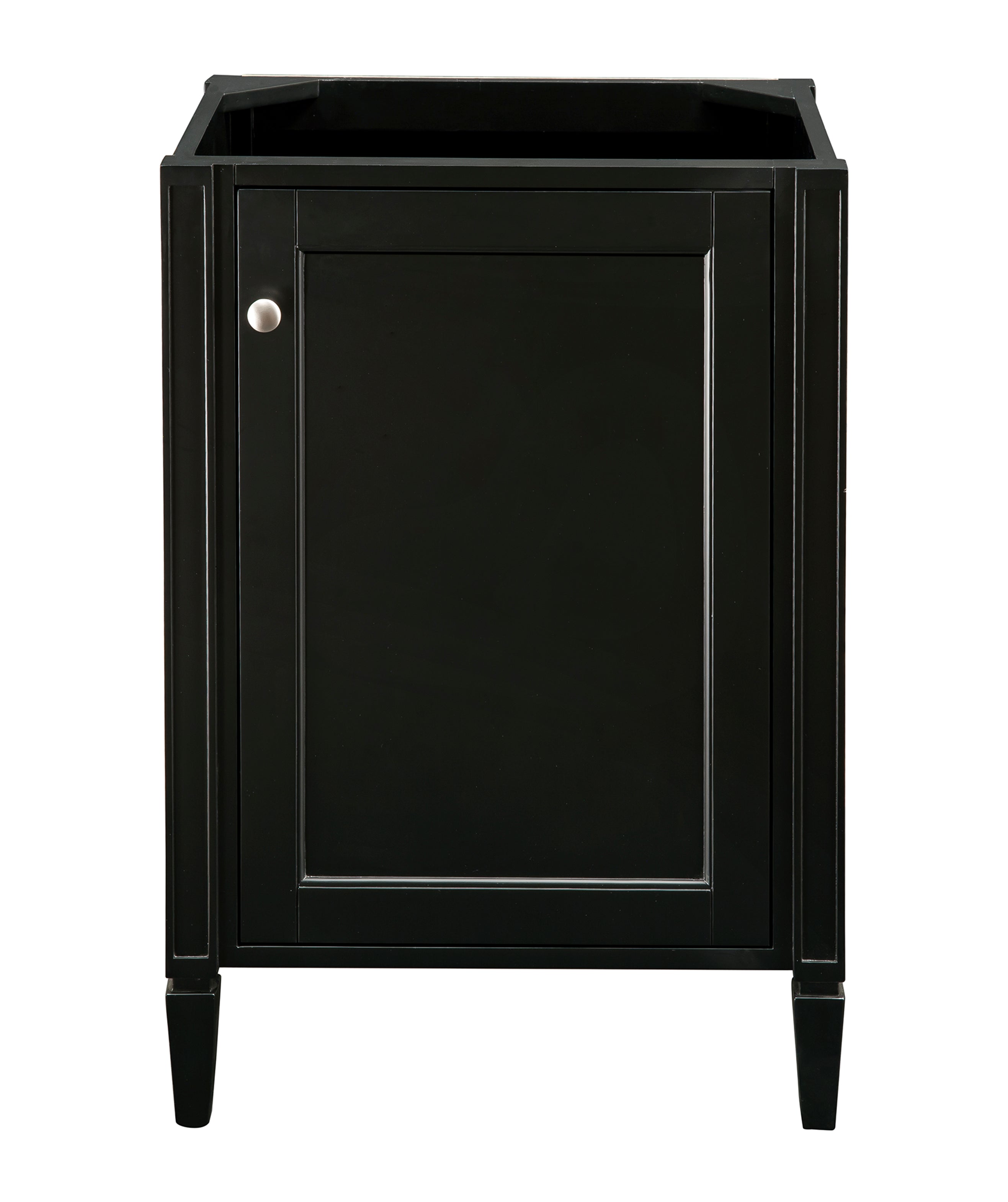 Britannia 24 Inch Single Vanity Cabinet in Black Onyx - Modern Bathroom Storage with Soft Close Drawers for Home & Apartment Renovation