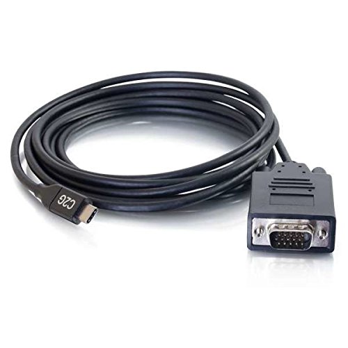 C2G USB C to VGA Adapter - 9ft (2.74m) Black Video Converter Cable for MacBook Pro, Dell XPS, HP Laptop - Connect Monitor, Projector, HDTV for Presentations & Home Office Setup