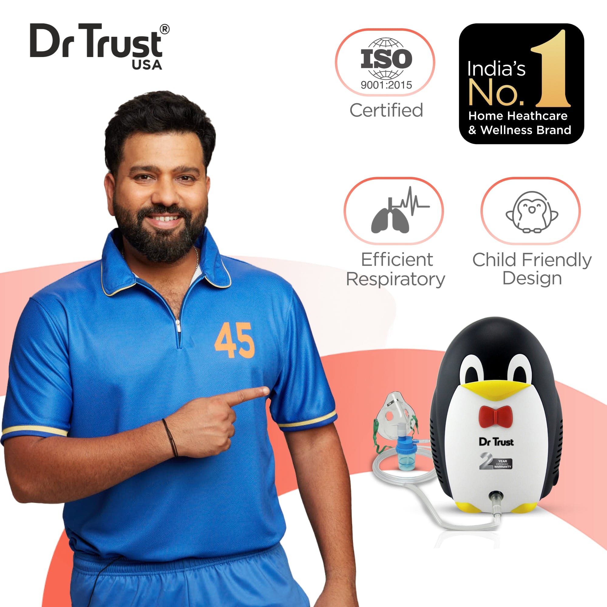 Dr Trust USA Junior Compressor Child-Friendly Nebulizer 403 - Portable Asthma & Allergy Relief for Kids - Perfect for Home, Travel & Emergency Use