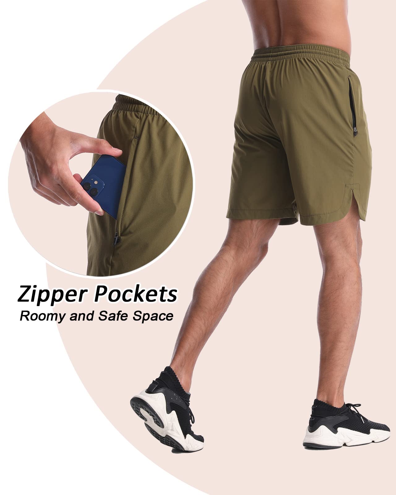 CANGHPGIN 2 Pack Men's 7'' Running Shorts - Quick Dry Athletic Gym Shorts with Pockets for Workout, Jogging & Training | Lightweight Comfort for Sports & Outdoor Activities