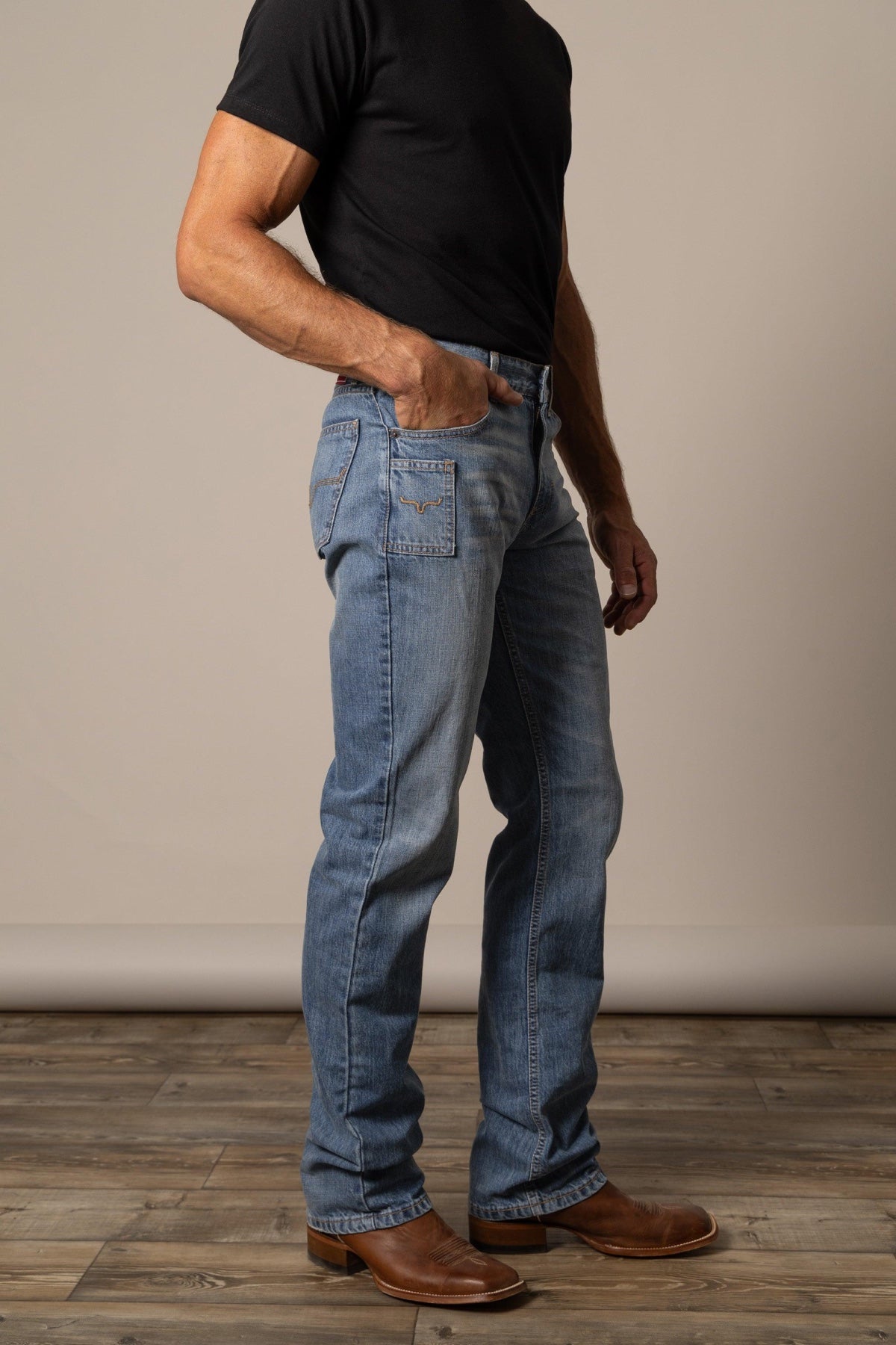 Men's Barney Light Wash Jeans - Slim Fit Stretch Denim Pants for Casual Wear & Everyday Comfort