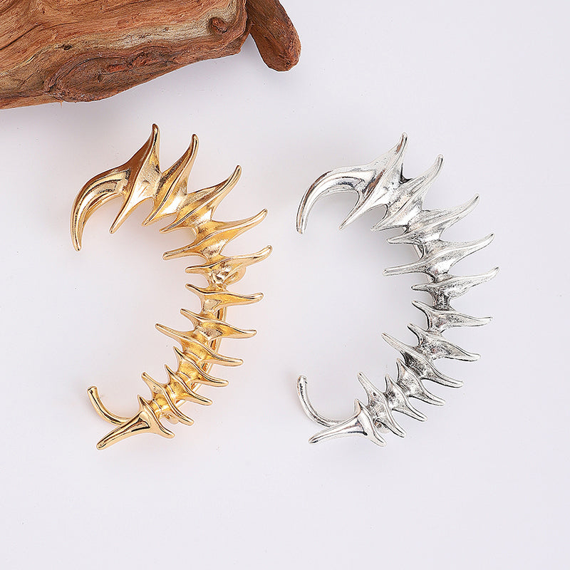 Thorn Spine Skeleton Mechanical Wind Earhook - Stylish Open-Ear Headphones for Running, Cycling & Outdoor Sports | Wireless Bluetooth Bone Conduction Headset for Gym Workouts & Daily Commute