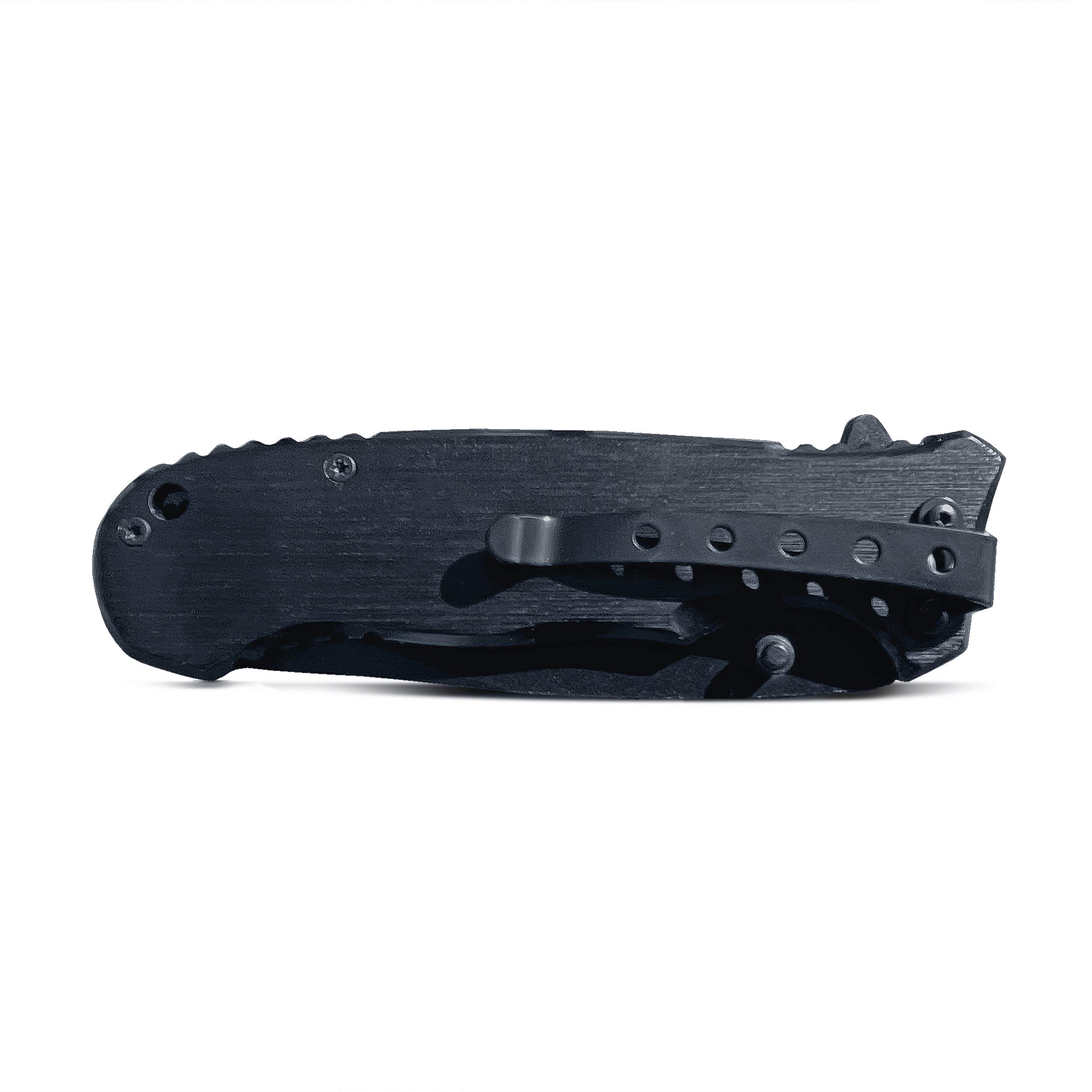 Personalized Engraved Folding Knife with Wooden Box & Clip - Custom Gift for Men, Dad, Husband - Perfect for Camping, Hiking, and Outdoor Adventures