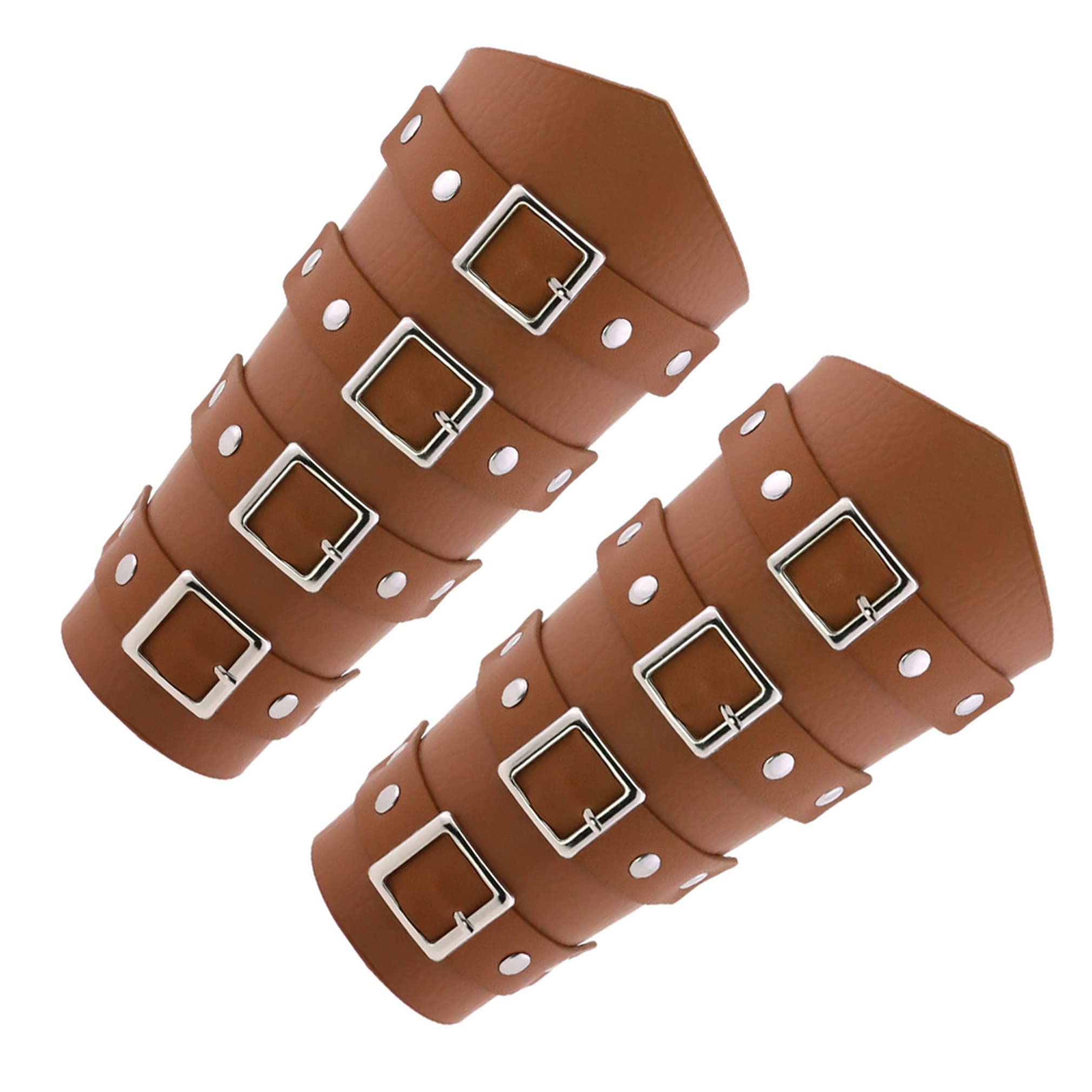 Punk Gothic Leather Gauntlet Wristband - Unisex Wide Wrap Bracer Arm Cuff for Men & Women | Perfect for Cosplay, Motorcycle Riding, and Alternative Fashion