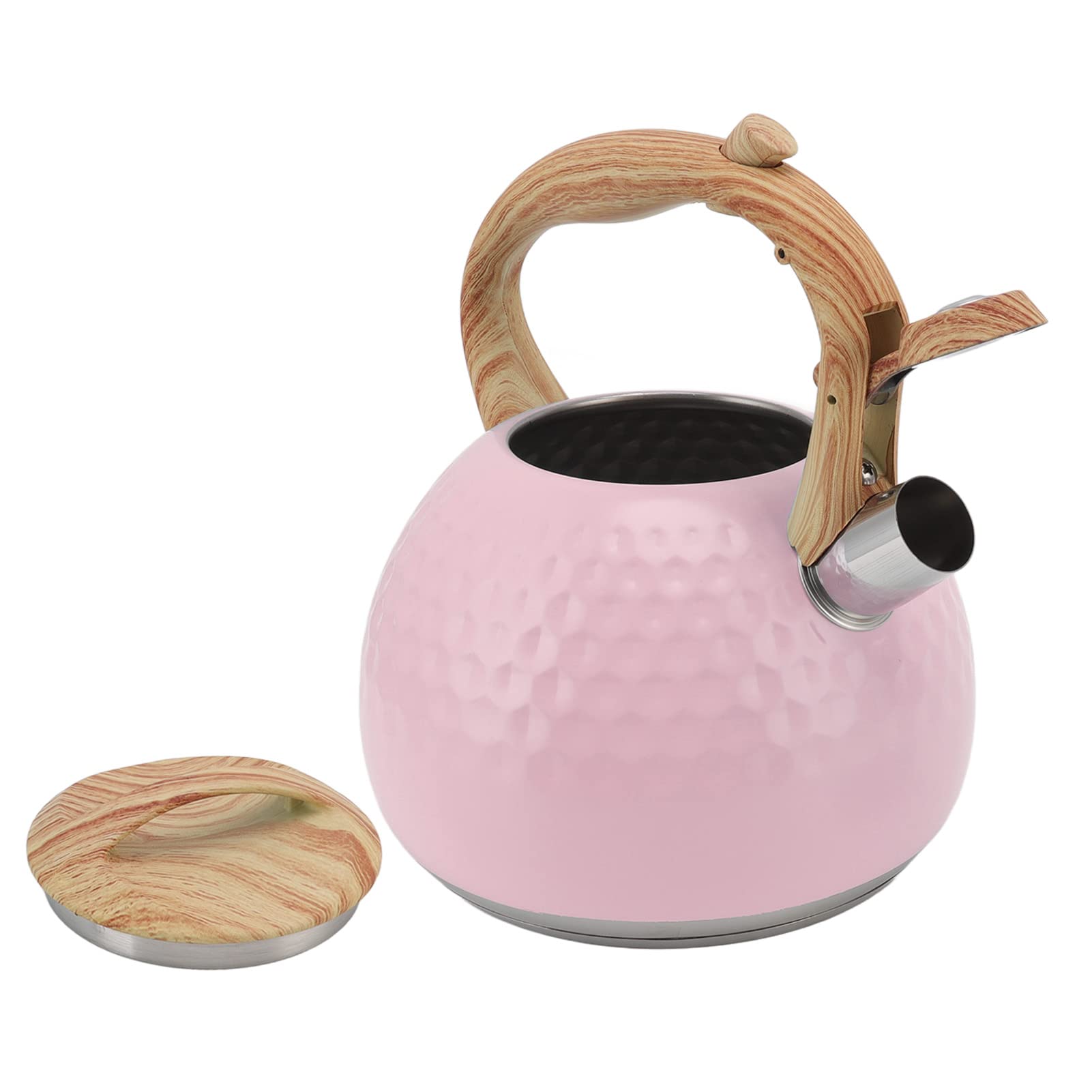 3L Stainless Steel Whistling Tea Kettle - 304 Food Grade, Pink Teapot for Home & Office - Perfect for Boiling Water, Brewing Tea, and Kitchen Decor