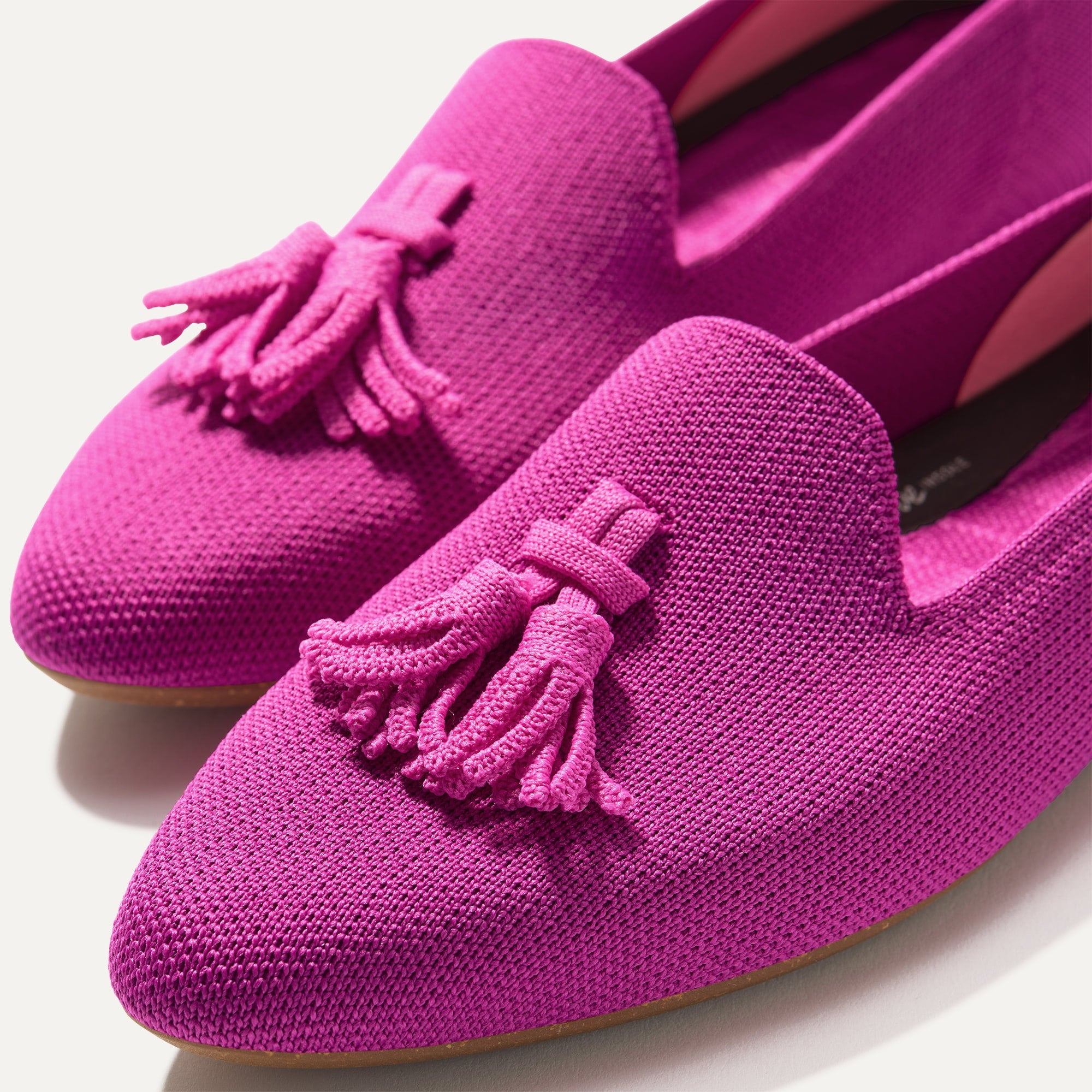 **Women's Pink Almond Toe Tassel Loafers - Comfortable Slip-On Casual Shoes for Work, Office & Everyday Wear**