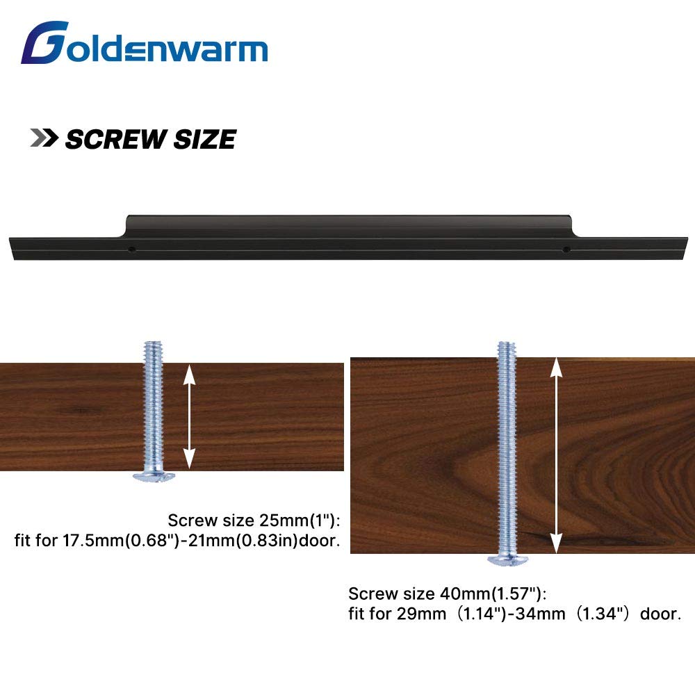 GoldenWarm 25 Pack Black Cabinet Handles 7.5 Inch Modern Drawer Pulls - Matte Finish Hardware for Kitchen Cabinets, Bathroom Vanity, Dresser & Wardrobe (192mm) - Durable & Stylish Home Upgrade