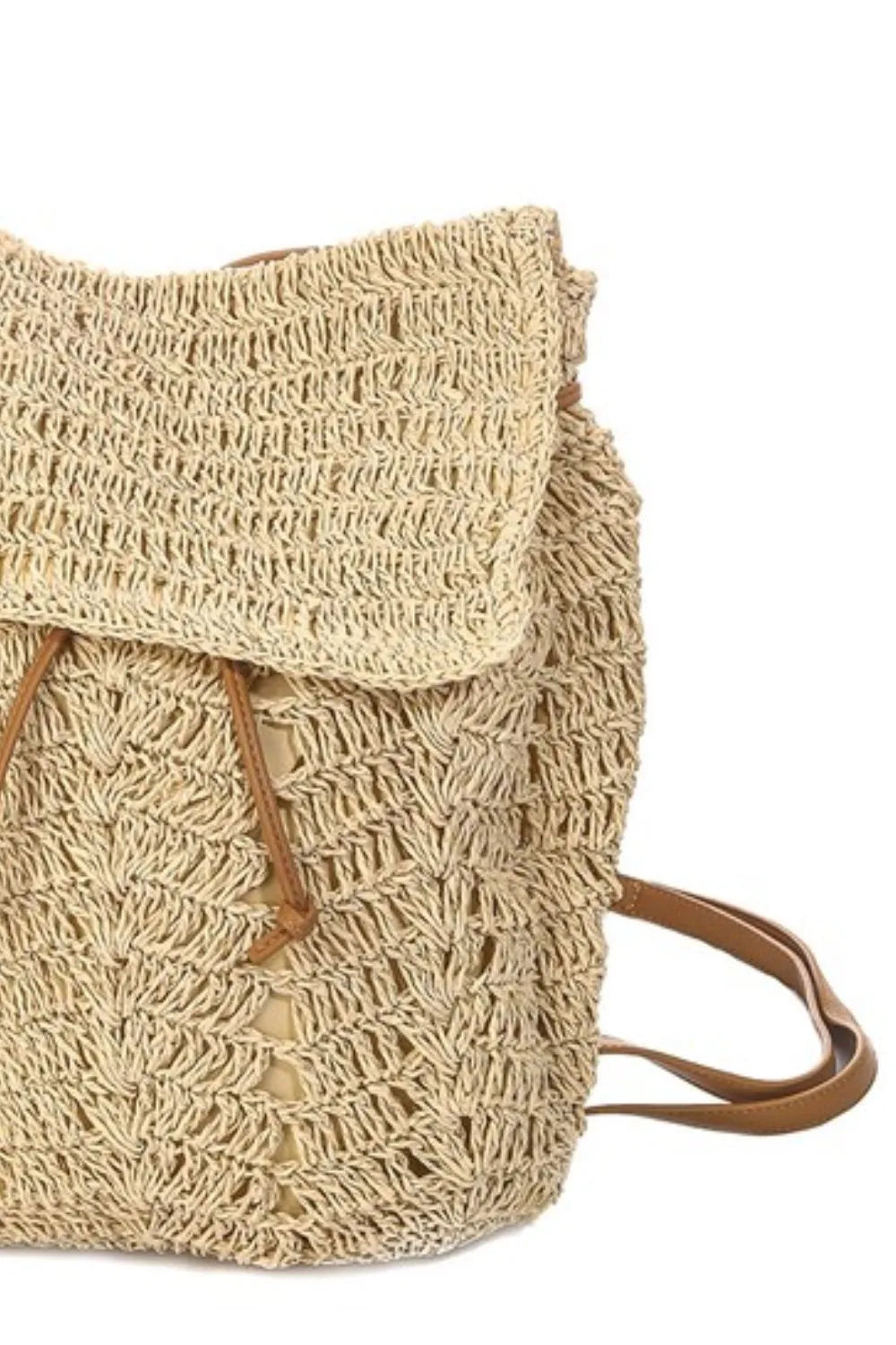 Straw Braided Backpack - Natural Woven Straw Handbag for Women | Beach Tote, Summer Vacation, Boho Festival Accessory