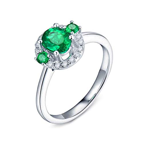 Aokarry 0.7ct Oval Lab Created Emerald Promise Rings for Women & Best Friends - Wedding, Engagement & Anniversary Jewelry Gift for Her - Perfect for Valentine's Day, Proposals & Special Occasions