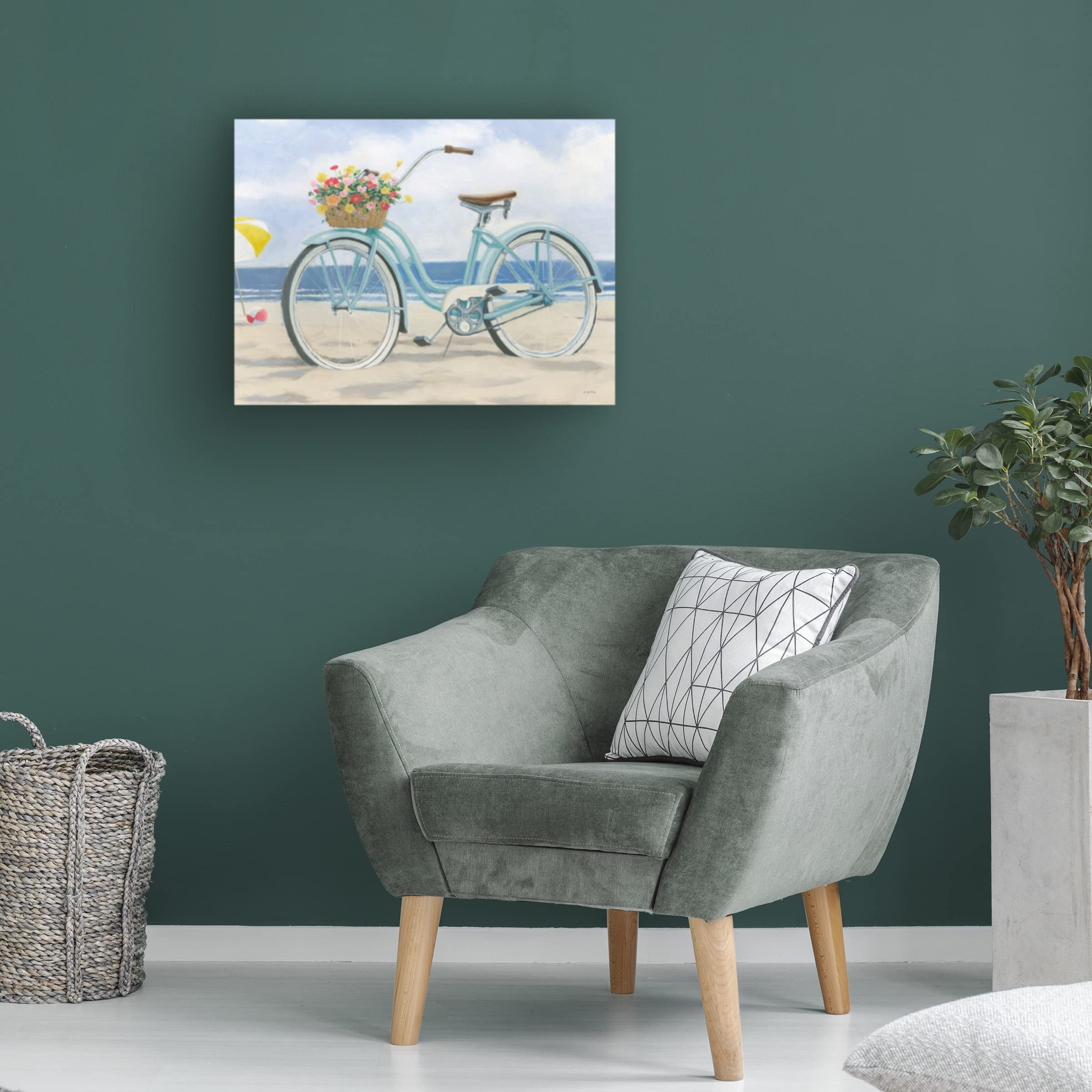 James Wiens 'Beach Time III' Canvas Wall Art Print - Coastal Decor for Living Room, Bedroom & Office - Handmade Trademark Fine Art