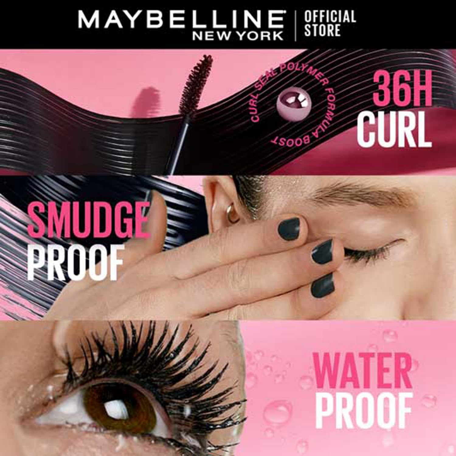 Maybelline New York Hypercurl Waterproof Mascara - Volumizing & Lengthening Black Mascara for Long-Lasting Curled Lashes - 9.2ml for Day & Night Wear, Parties & Special Occasions