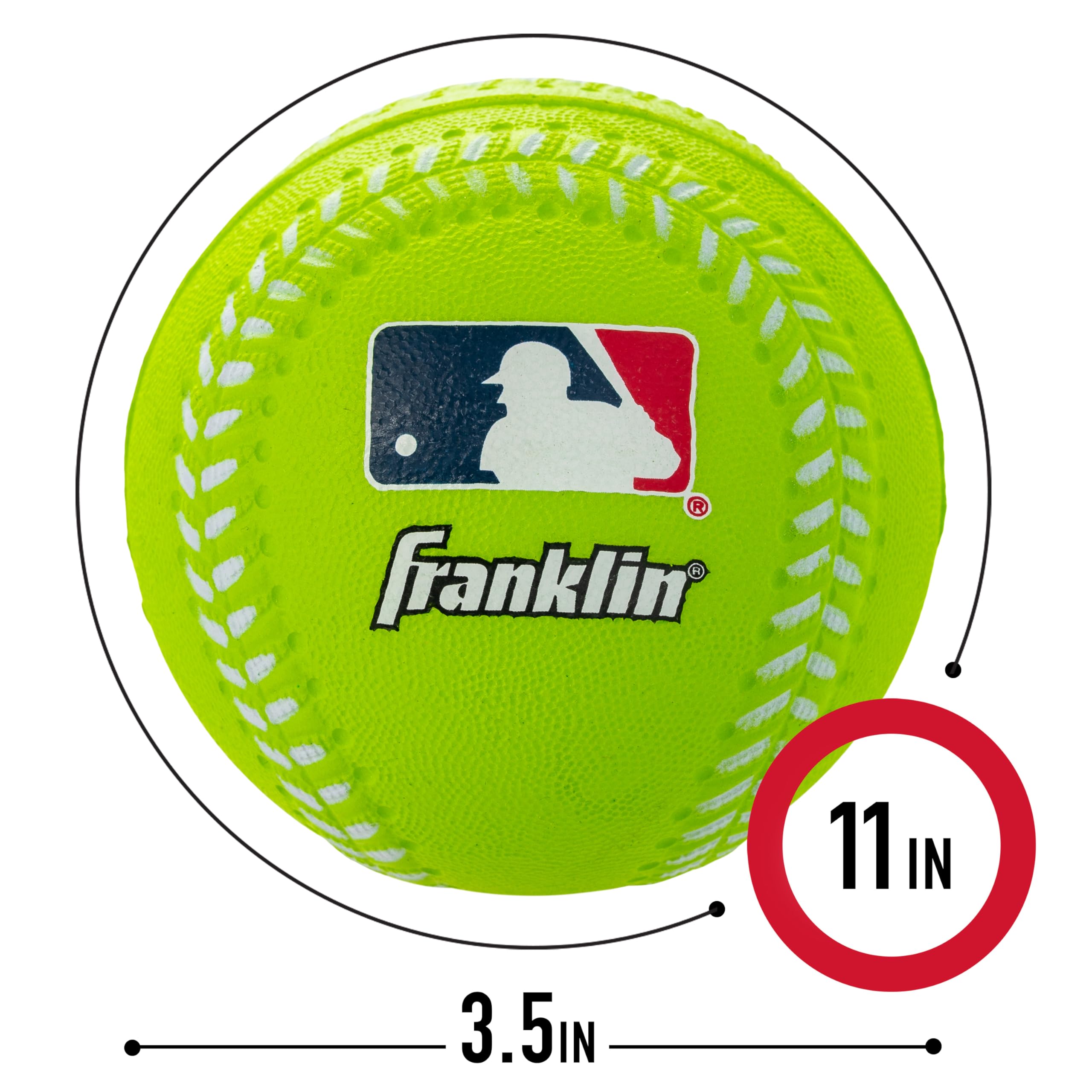 Franklin Sports Oversized Foam Baseballs - Soft Foam Practice Balls for Kids & Beginners - Perfect for Backyard Training, T-Ball, and Indoor Batting Practice