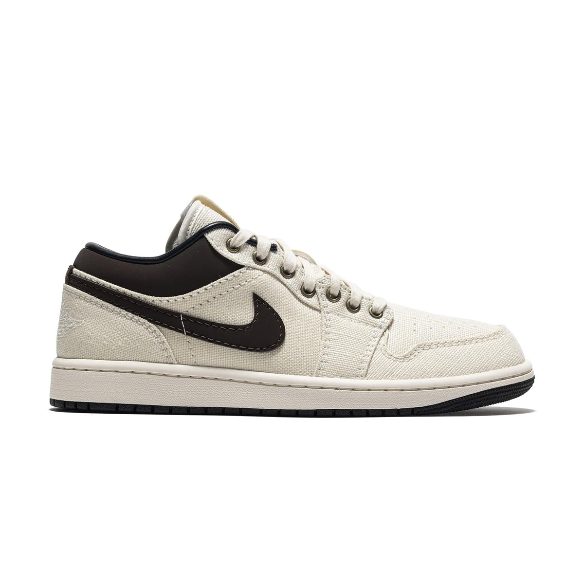 Air Jordan 1 Low Premium Sneakers - Pale Ivory & Baroque Brown Colorway | Men's Basketball Shoes for Casual Wear & Street Style