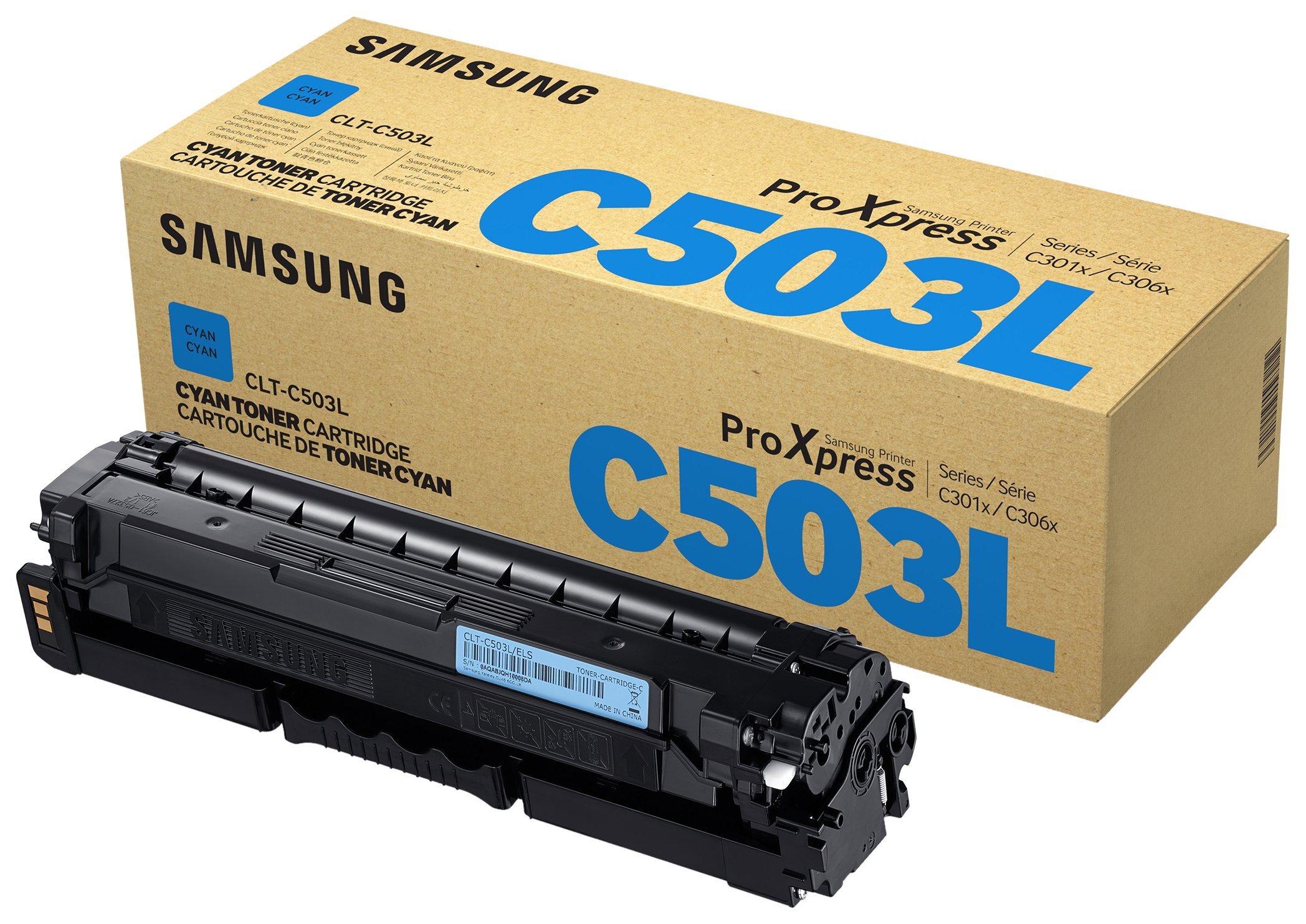 HP Samsung Electronics CLT-C503L High-Yield Cyan Toner Cartridge (SU017A) - Compatible with HP Printers, Ideal for Office & Home Printing, High-Quality Documents & Photos