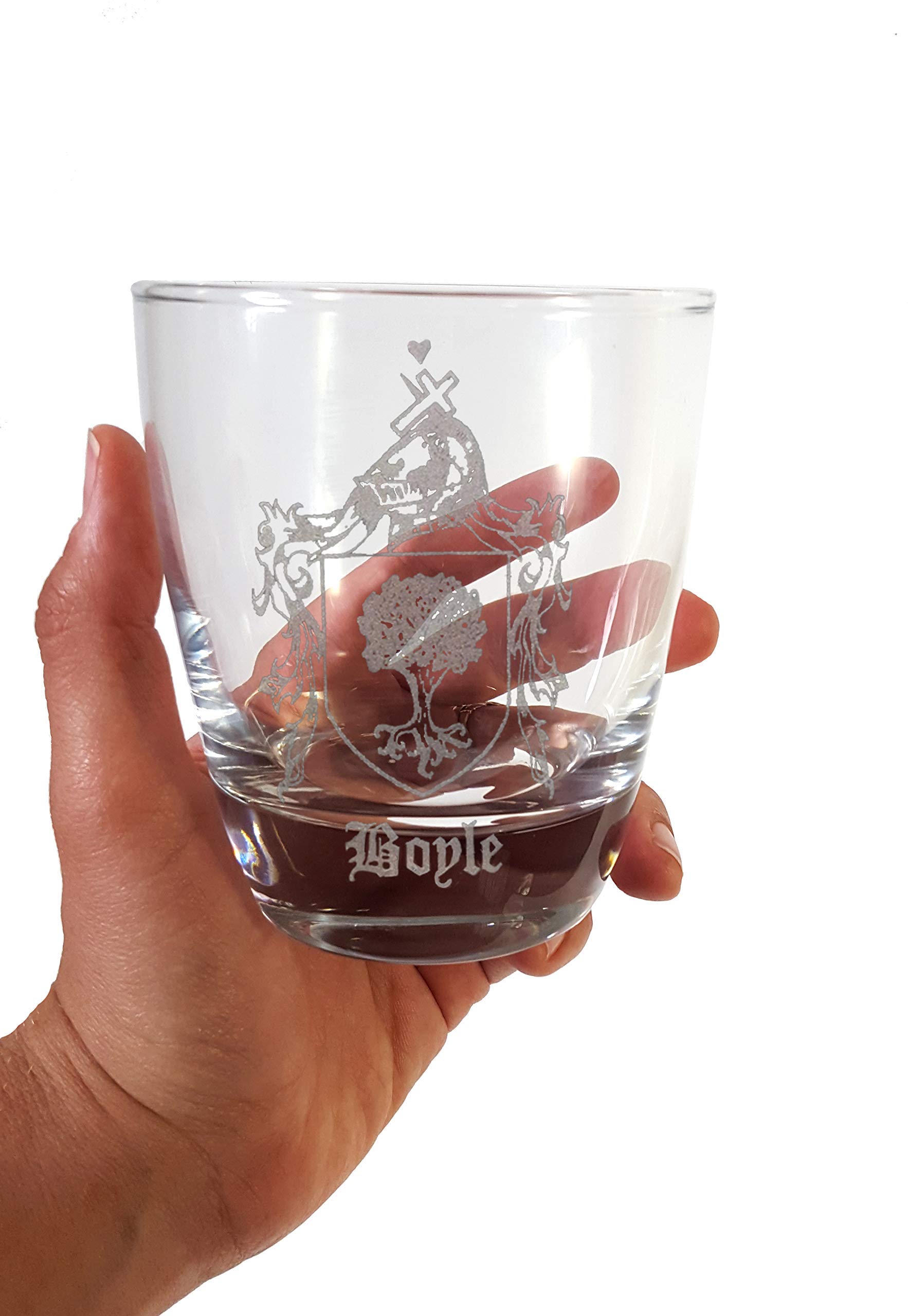 Personalized Family Crest Whiskey Decanter Set with Engraved Coat of Arms - Premium Glass Decanter and Rocks Glasses Gift for Men - Perfect for Home Bars, Weddings, and Anniversary Gifts