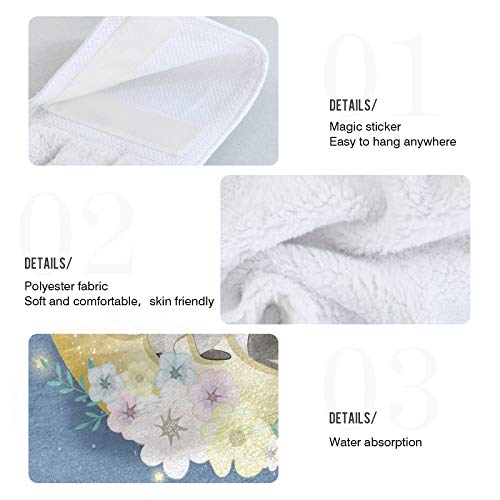 Cute Raccoon Kitchen Hanging Towels 2PCS - Absorbent Microfiber Dishcloths with Loops for Bathroom & Kitchen | Spring Hand Towel Set for Home Decor & Cleaning