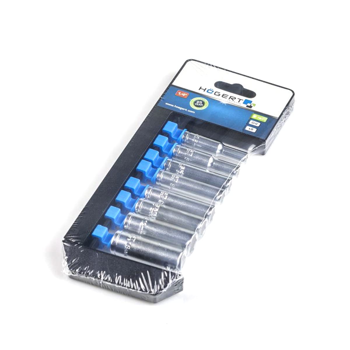 HT1A886 Socket Spanner Set - 50mm Long Handle Tool Box Kit in Black/Blue/Grey - Perfect for Automotive Repairs, DIY Projects & Home Maintenance