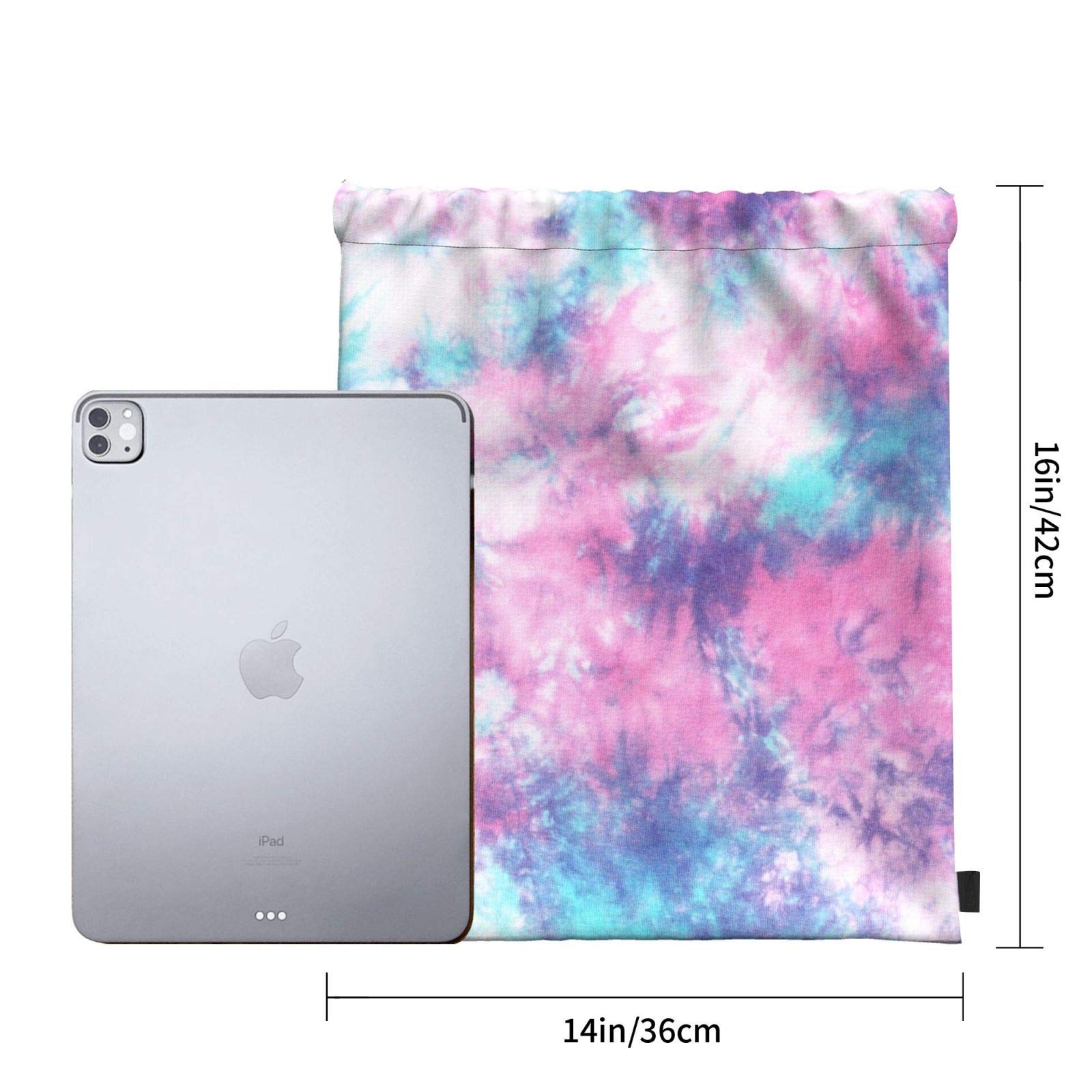 Dujiea Drawstring Backpack - Pastel Blue Pink Tie Dye Gym Bag for Men & Women | Lightweight Sports Sackpack for Yoga, Swimming, Travel & Shopping | Perfect for Gym, Beach & Daily Use