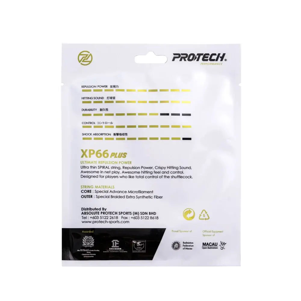 PROTECH XP66Plus High-Performance Tennis String - Durable & Control for Competitive Play | Perfect for Tournaments & Training Sessions