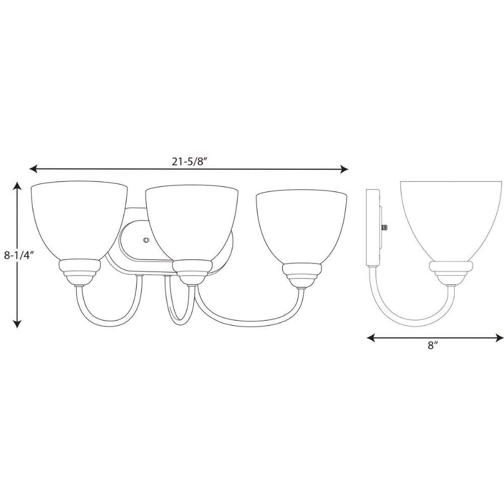 Progress Lighting P2919-20 3-Light Bathroom Vanity Light Fixture in Antique Bronze - Perfect for Modern Bathrooms & Powder Rooms