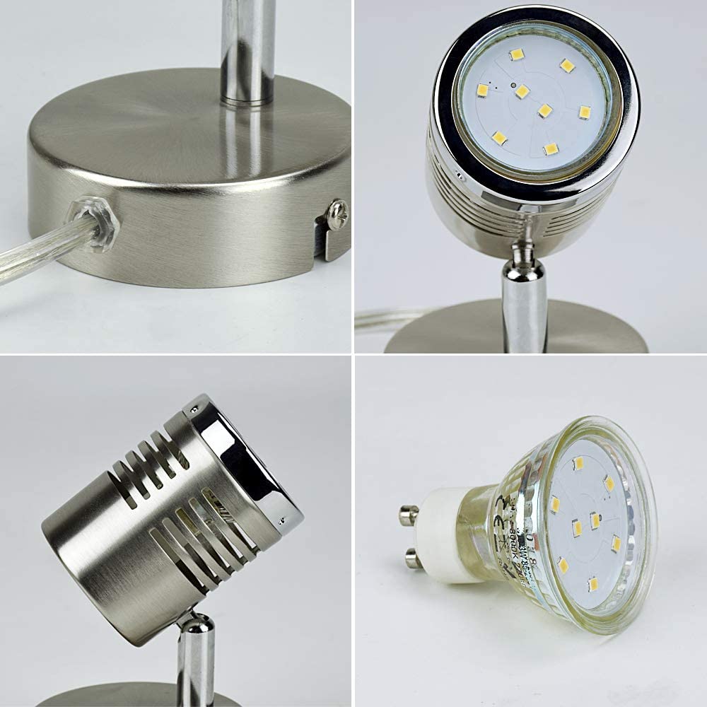 Depuley Mini Directional Wall Spot Light - Adjustable Flush Mount Ceiling Plug Track Lighting for Living Room, Bedroom & Gallery | Dimmable LED Accent Lighting for Home & Commercial Spaces