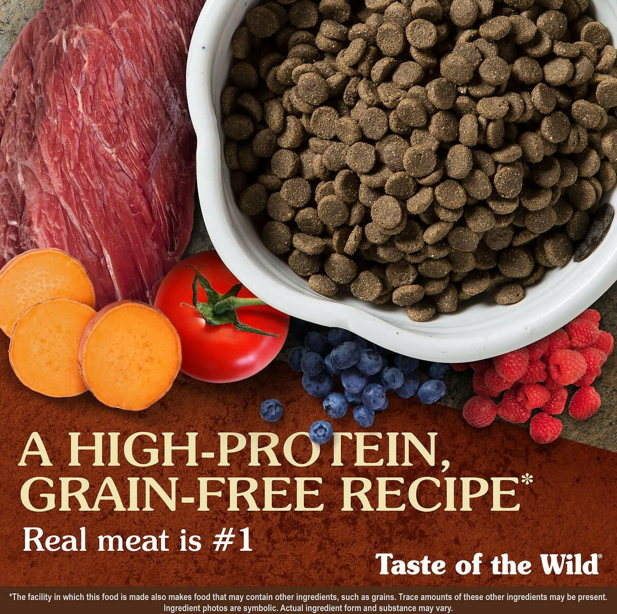 Taste of the Wild High Prairie Grain-Free Dry Dog Food - Premium Natural Protein for Adult Dogs - Perfect for Active & Outdoor Lifestyles