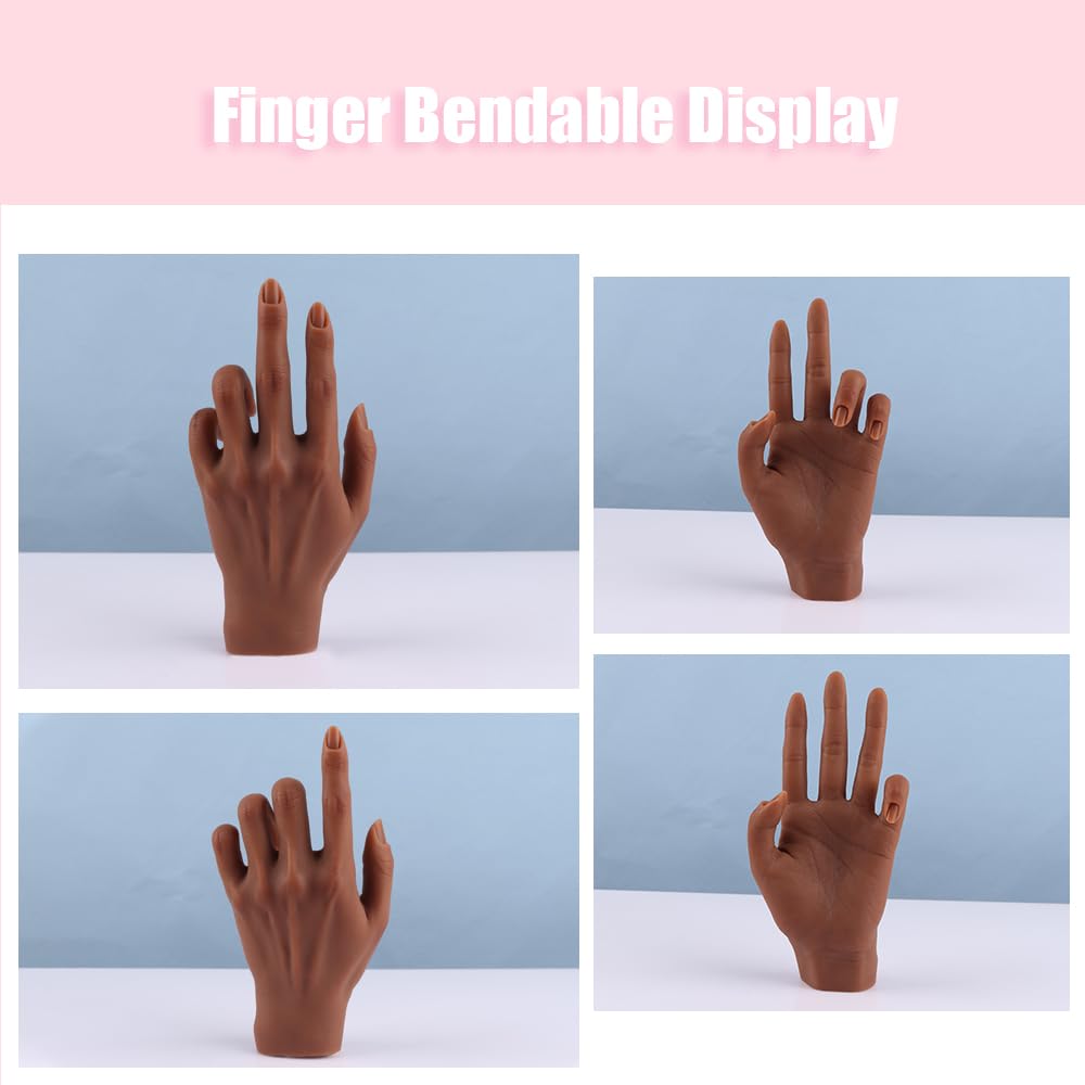 Professional Silicone Practice Hand for Acrylic Nails - Adjustable Mannequin Hand for Nail Art Training, Perfect for DIY Nails, Beginners & Salon Artists - Ideal for Home Practice, Nail School & Professional Use