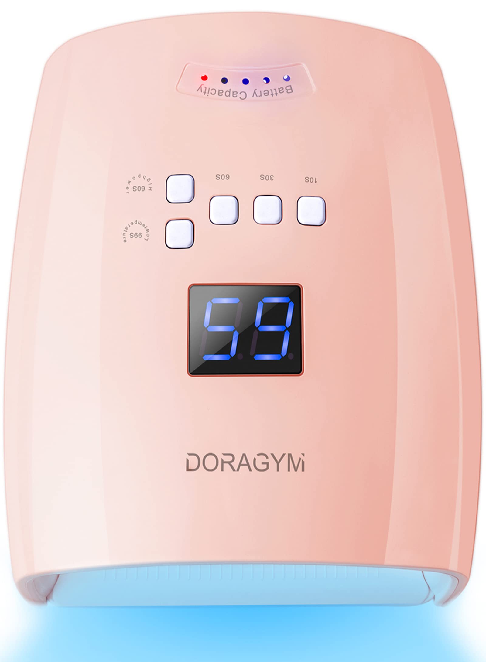 **66W Rechargeable UV LED Nail Lamp - Professional Cordless Gel Polish Dryer for Salon & Home Use, Portable Pink Nail Light for Manicures & Pedicures | Perfect for Travel & DIY Nail Art**