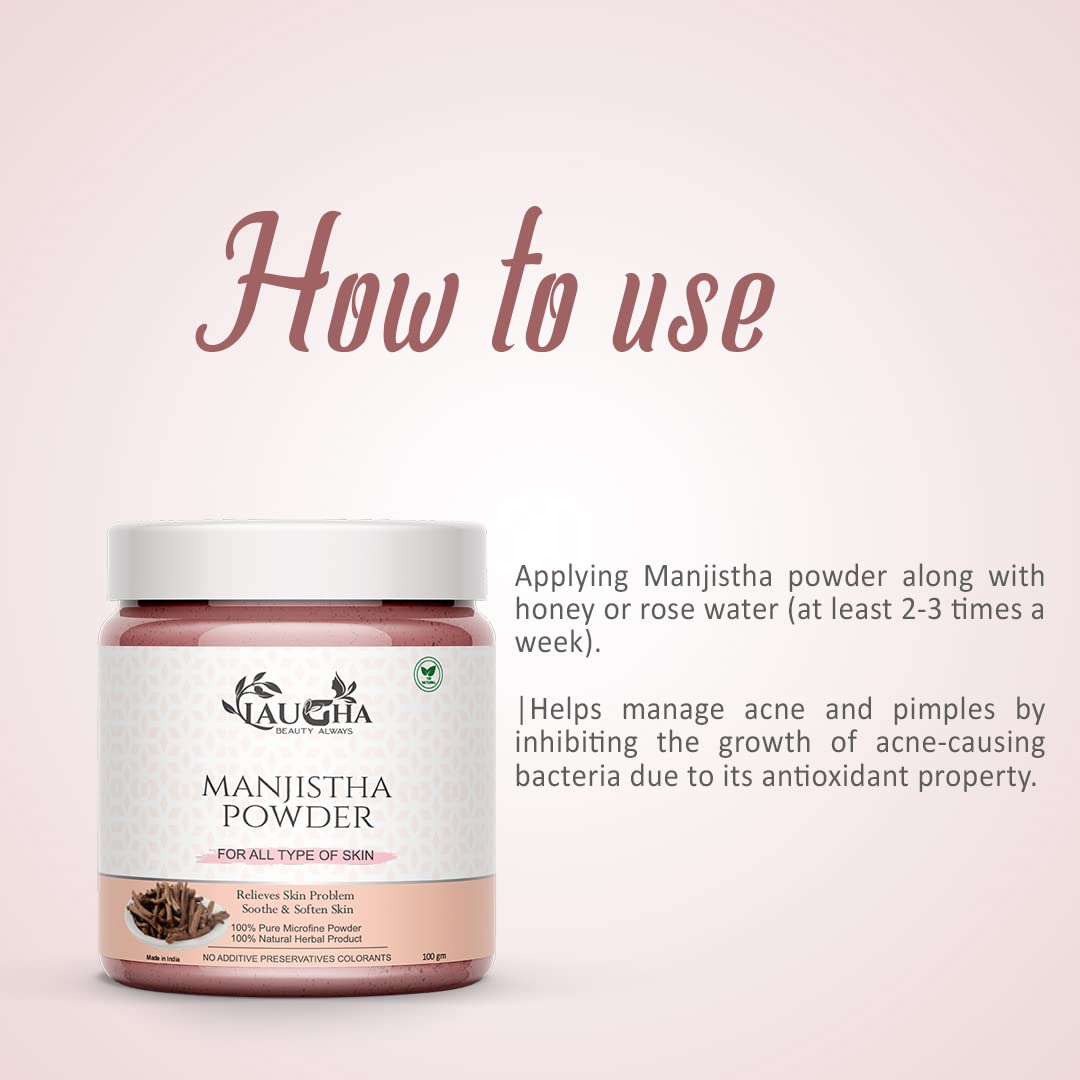 Organic Manjistha (Rubia Cordifolia) Powder - 100% Pure Natural Hair & Skin Care Treatment - 100g (Pack of 2 Jars, Total 200g) - Promotes Healthy Hair Growth & Glowing Skin - Perfect for DIY Beauty Masks & Ayurvedic Remedies