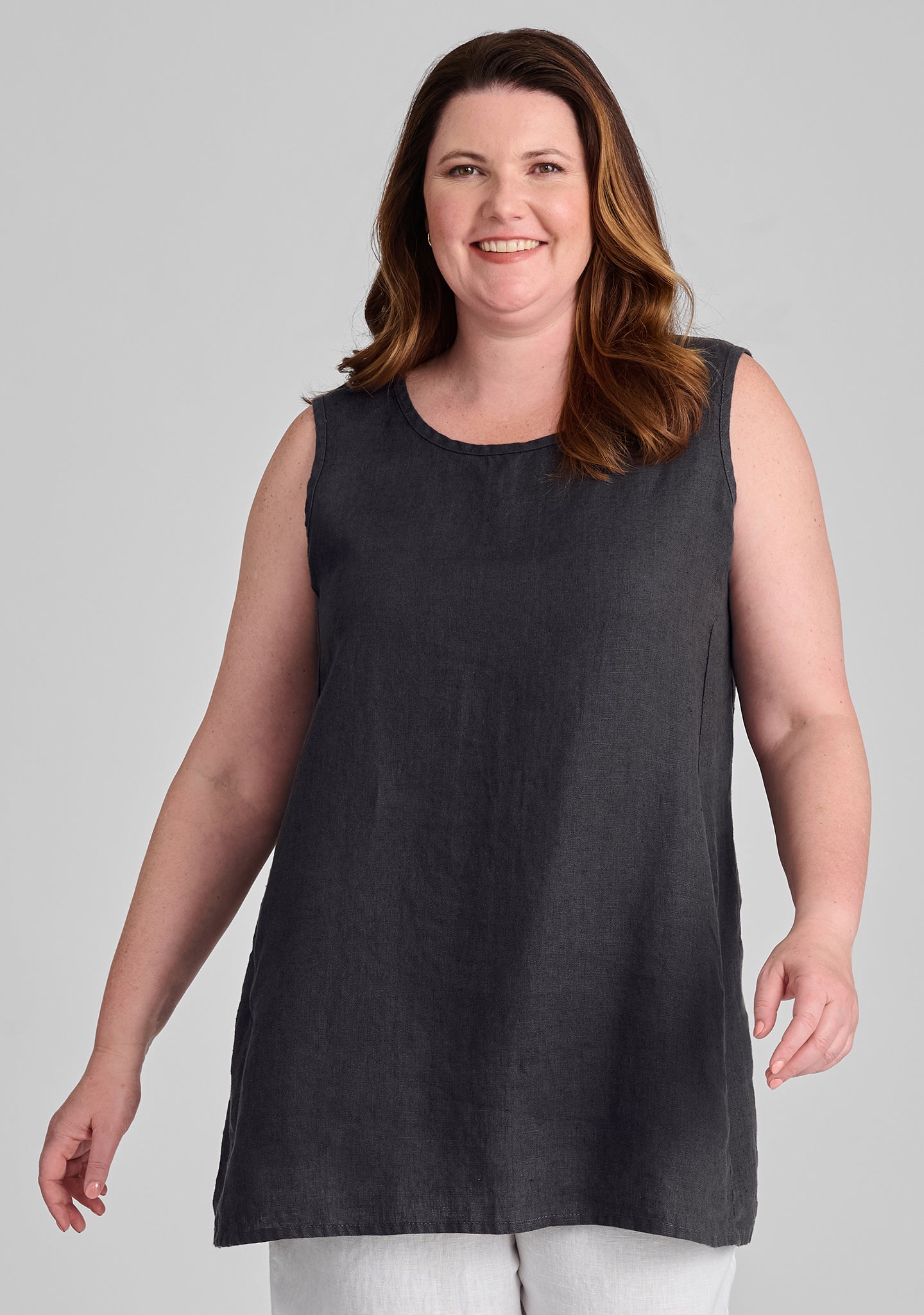 Stylish Side Pocket Tunic Linen Tank Top for Women - Breathable Summer Blouse with Pockets - Perfect for Beach, Vacation & Casual Outings