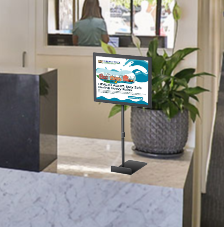 11x14 Lightweight Countertop Pedestal Display Stand - Adjustable Height Acrylic Sign Holder for Retail Stores, Restaurants & Trade Shows