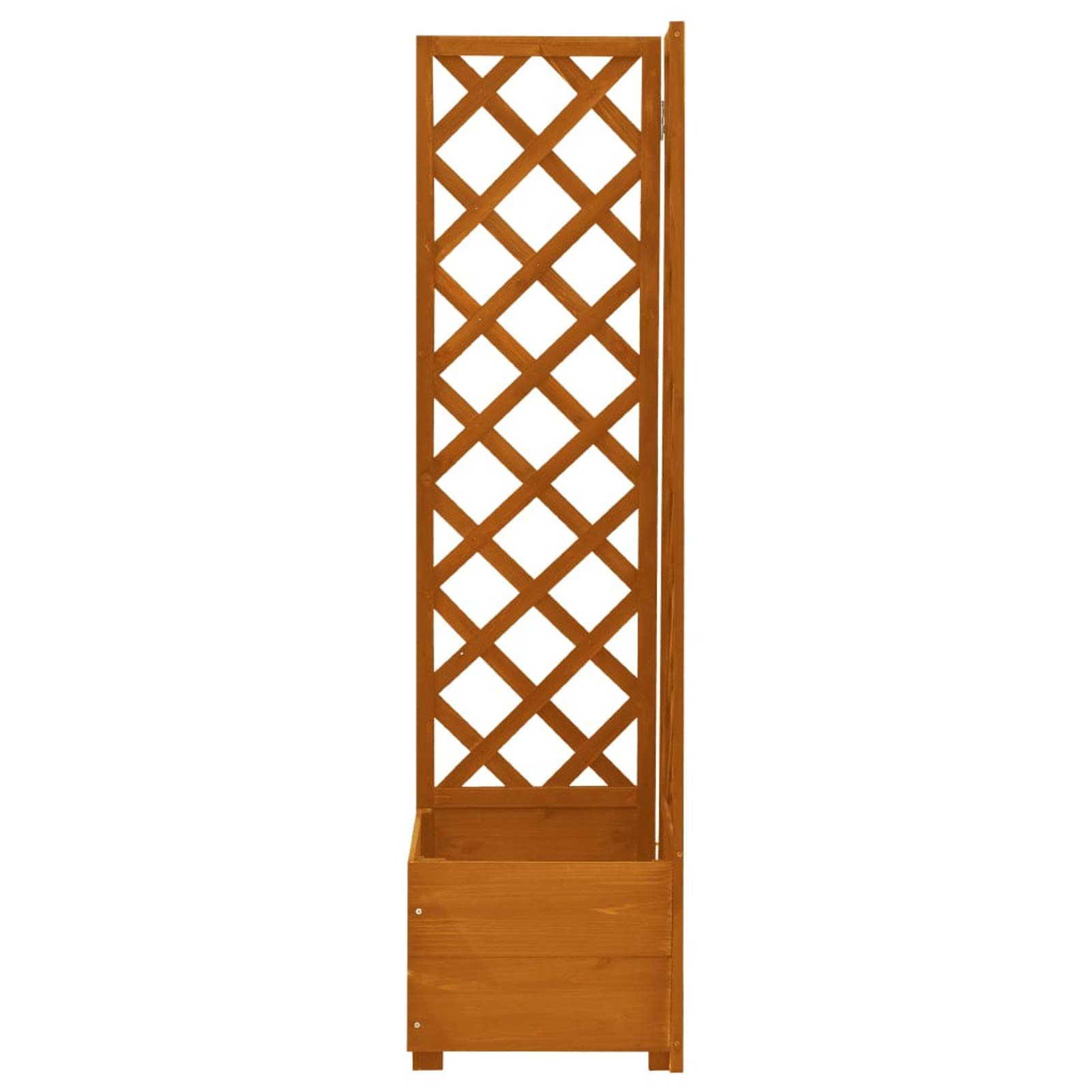 Premium Solid Firwood Corner Trellis Gabion Planter - 15.7