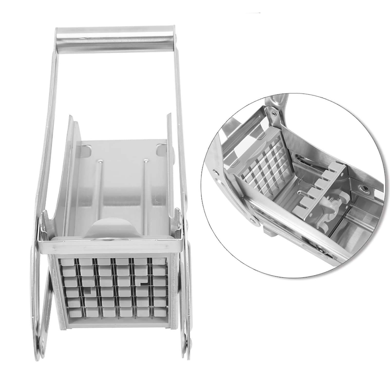 Premium Stainless Steel French Fry Cutter - 10 x 5 Inch Potato Chip Maker, Vegetable Chopper & Dicer for Home Kitchen - Perfect for Making Crispy Fries, Veggie Sticks & Salad Prep