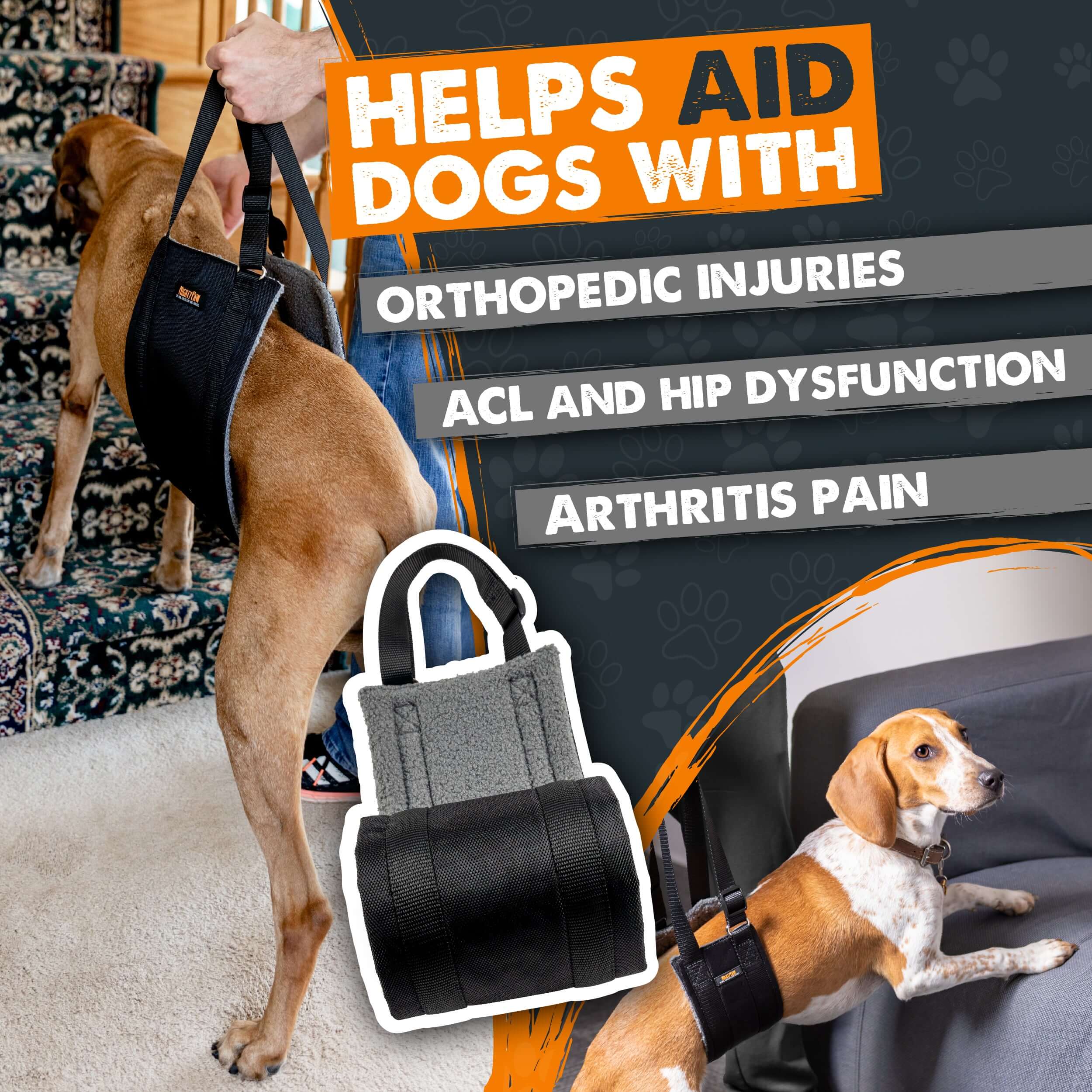 Dog Lift Harness for Hind Legs Support - Adjustable Pet Mobility Aid for Elderly & Disabled Dogs - Perfect for Walking, Rehabilitation & Post-Surgery Care