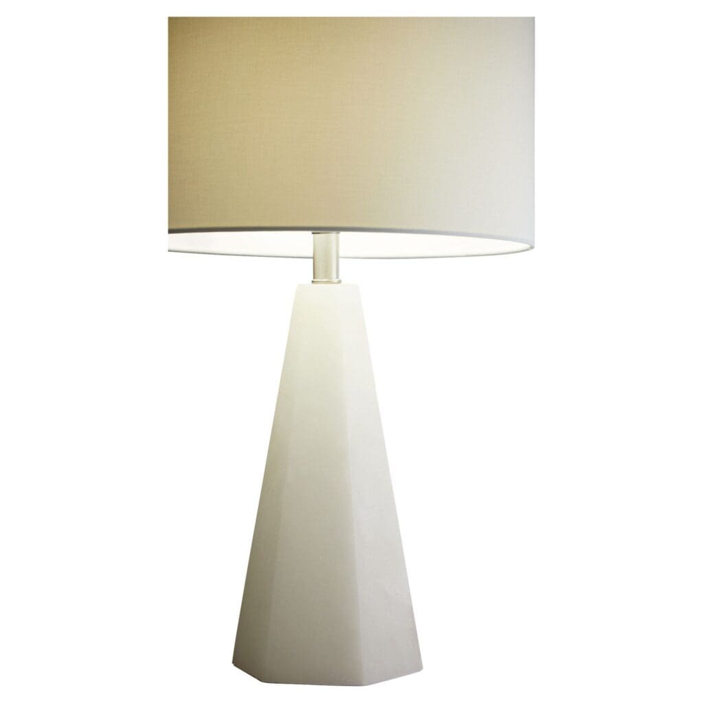 Cyan Design 11217 Athena Table Lamp - White Ceramic Base with Linen Shade for Bedroom, Living Room & Office Decor