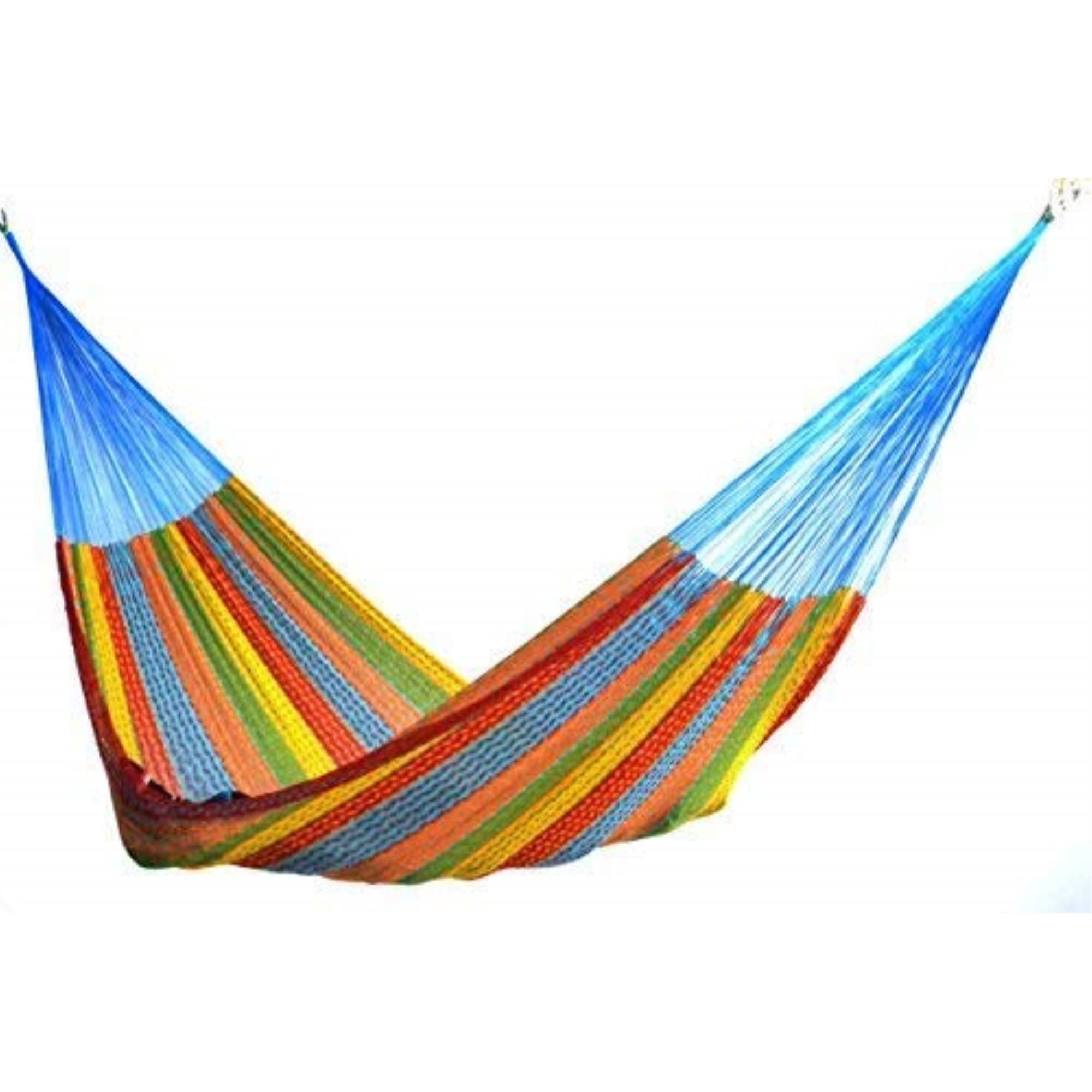 Premium Mayan Hammock for 1-3 People - Handwoven 100% Cotton Yucatan Hammock Bed - Indoor/Outdoor Hanging Chair for Patio, Garden & Camping - Multicolor Family Size by Hammocks Rada