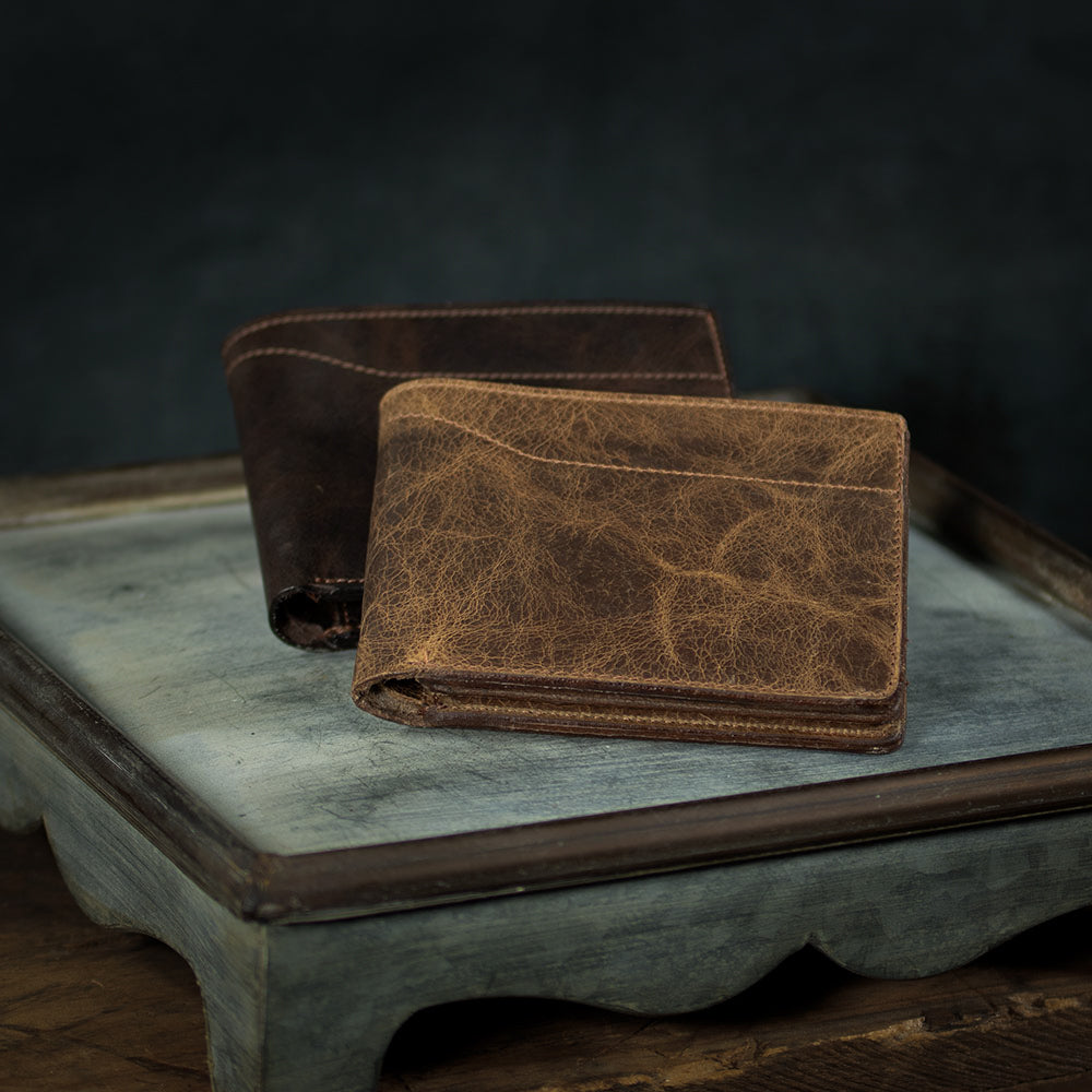 Champlain Genuine Leather Bison Bifold Wallet with ID Window - Slim RFID Blocking Men's Wallet for Everyday Carry & Travel