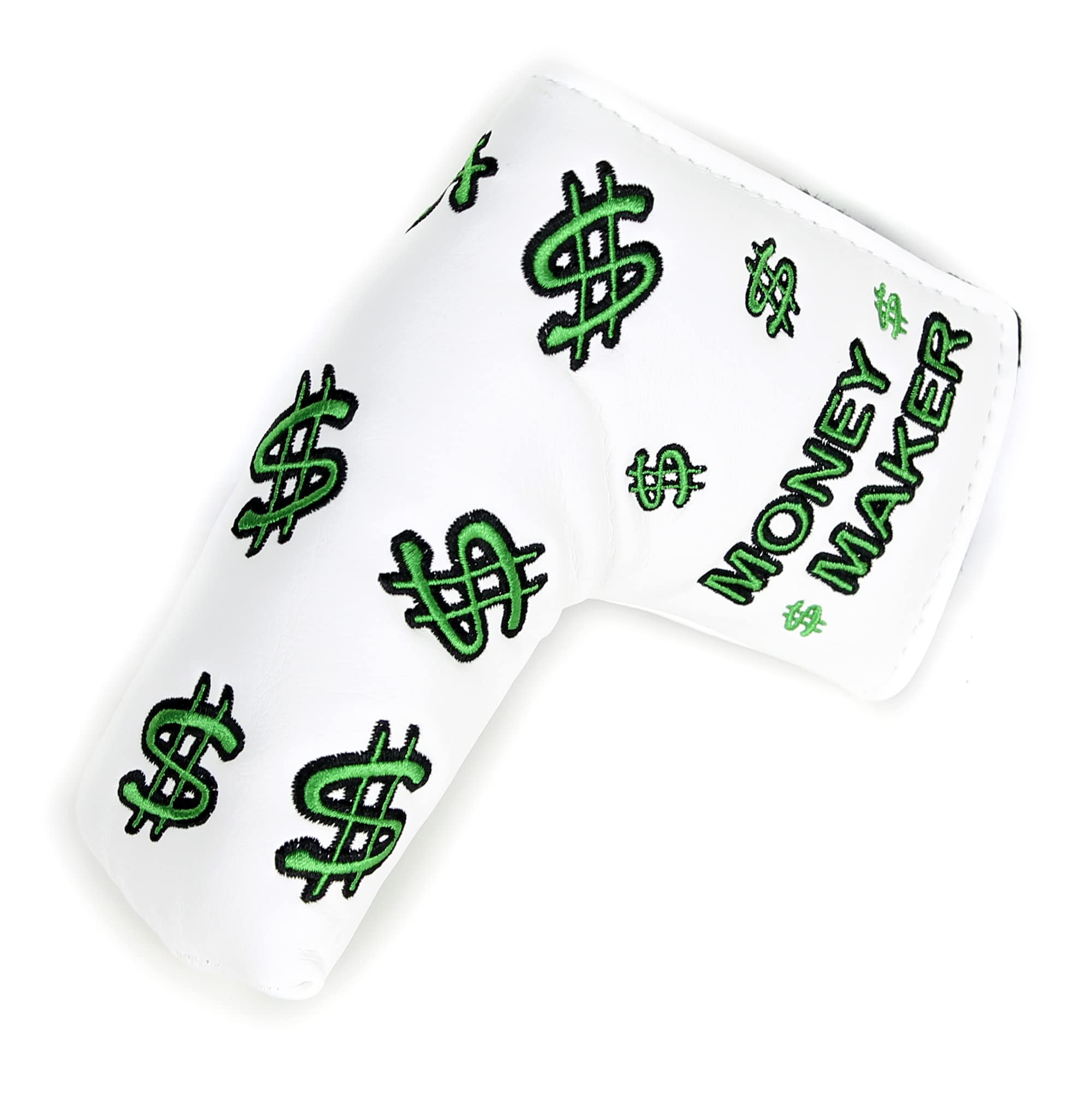 Premium Magnetic Golf Putter Cover - White Money Maker Design for Scotty Cameron, Taylormade & Odyssey Blade Putters | Waterproof Club Head Protection for Men & Women | Perfect for Golf Course, Driving Range & Tournament Play